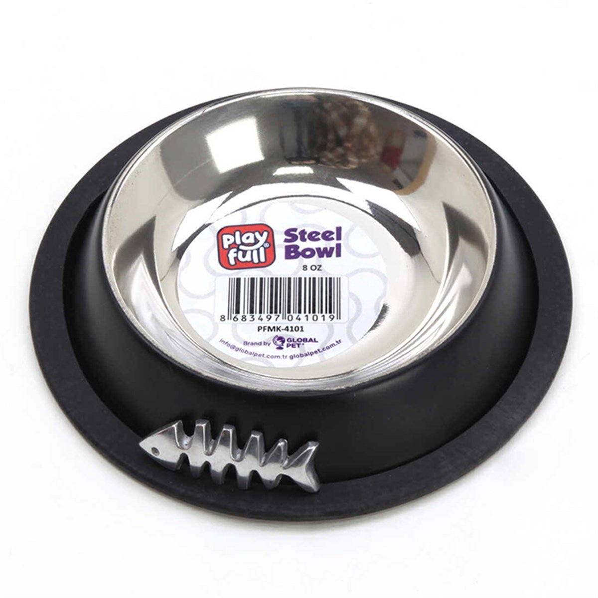 PLAYFULL KAYMAZ TABANLI ÇELİK MAMA KABI 8 OZ (SWT 1136)8683497041019