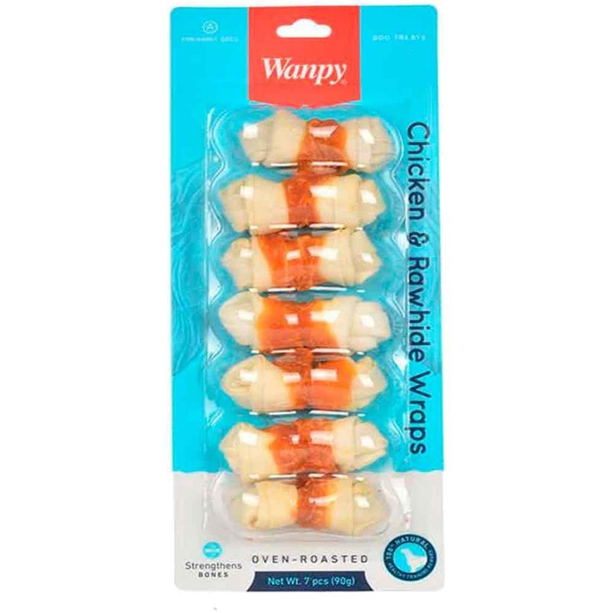 WANPY OVEN ROASTED DERI DÜĞÜMLÜ KEMIK ÜZERINE TAVUK SARILI KÖPEK ÖDÜLÜ 90 GR (7LI DÜĞÜMLÜ KEMIK)6927749810599