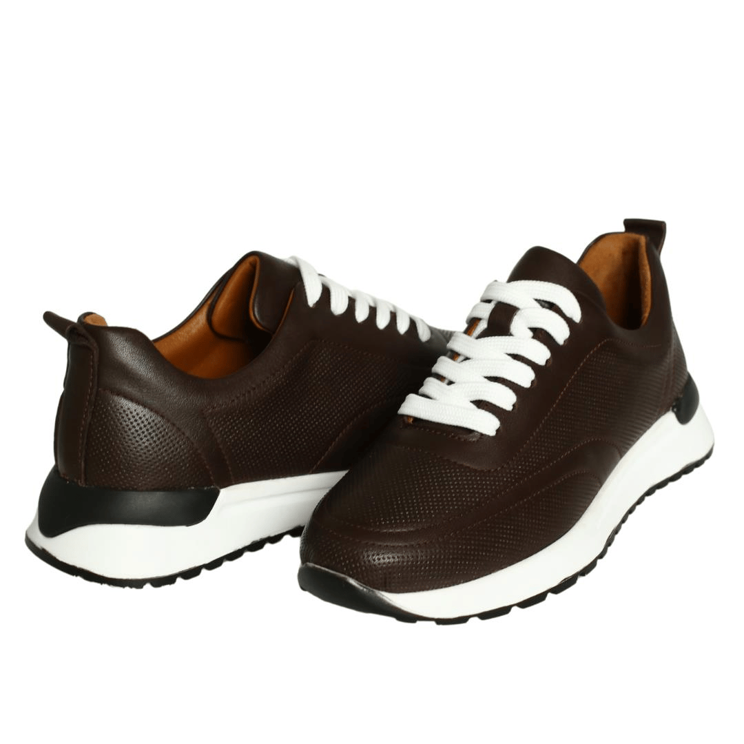 Kahve Deri Kadın Sneaker