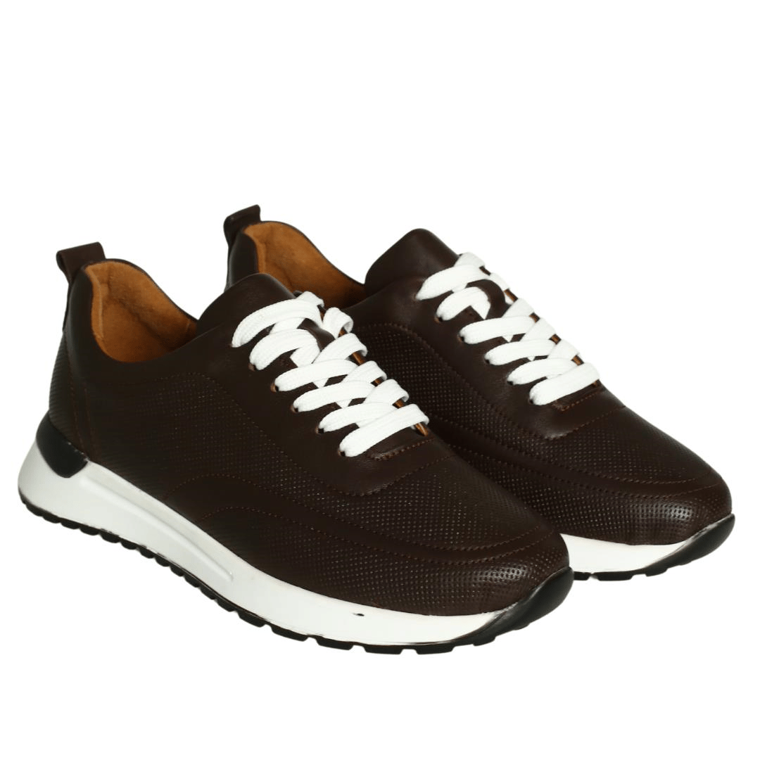 Kahve Deri Kadın Sneaker