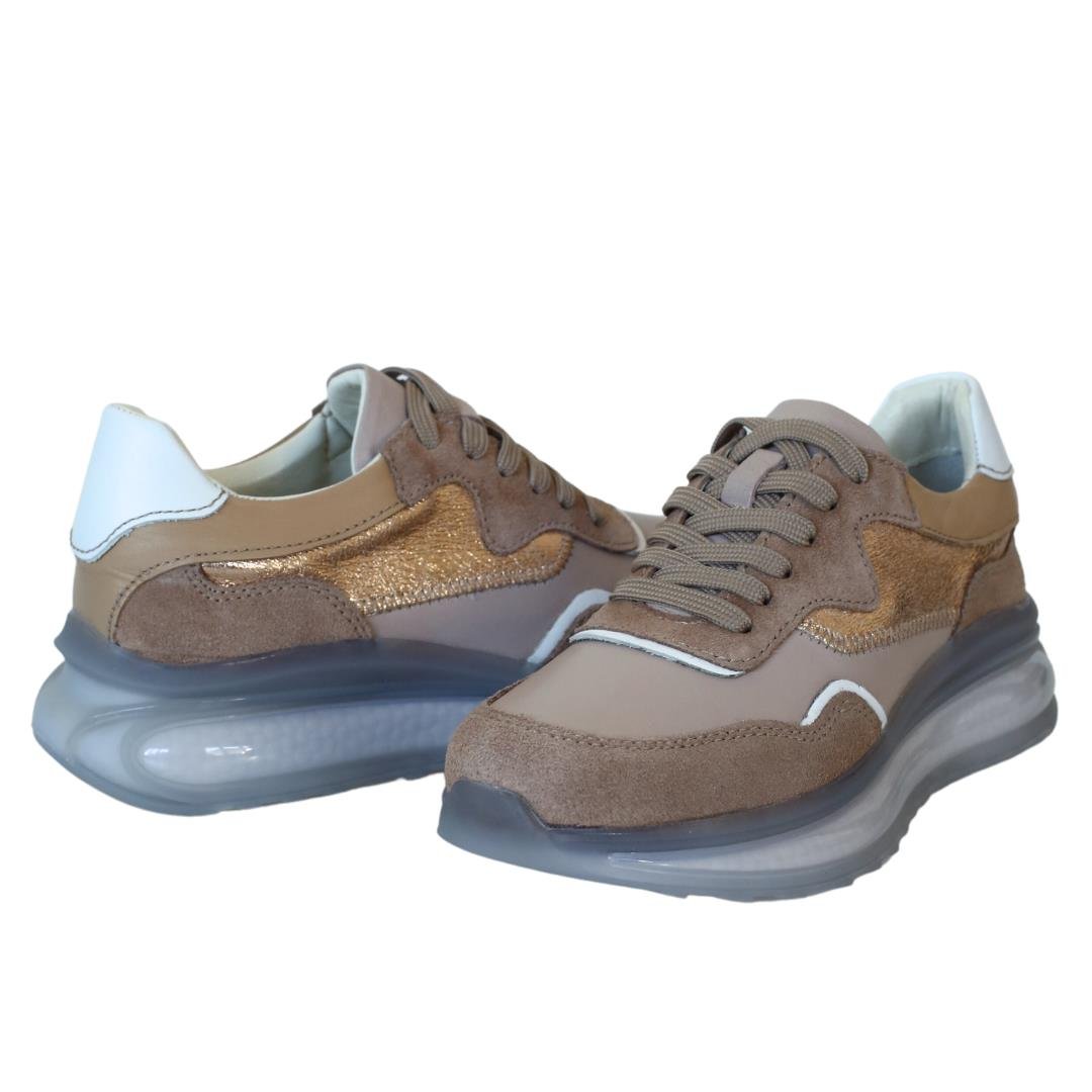 Nude Deri Kadın Sneaker