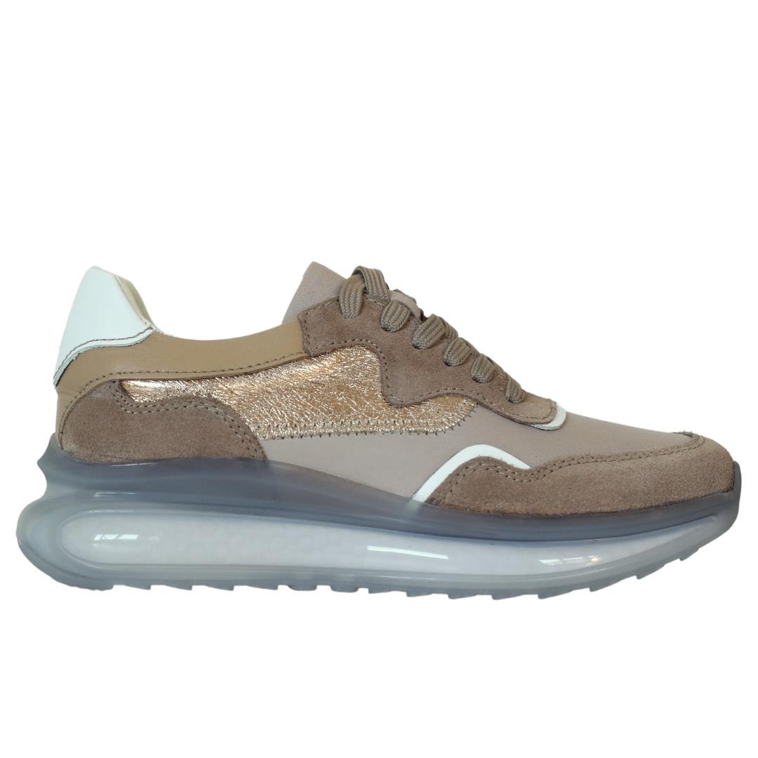 Nude Deri Kadın Sneaker
