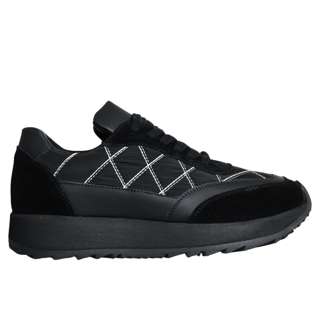 Siyah Kadın Bağcık Detaylı Sneaker