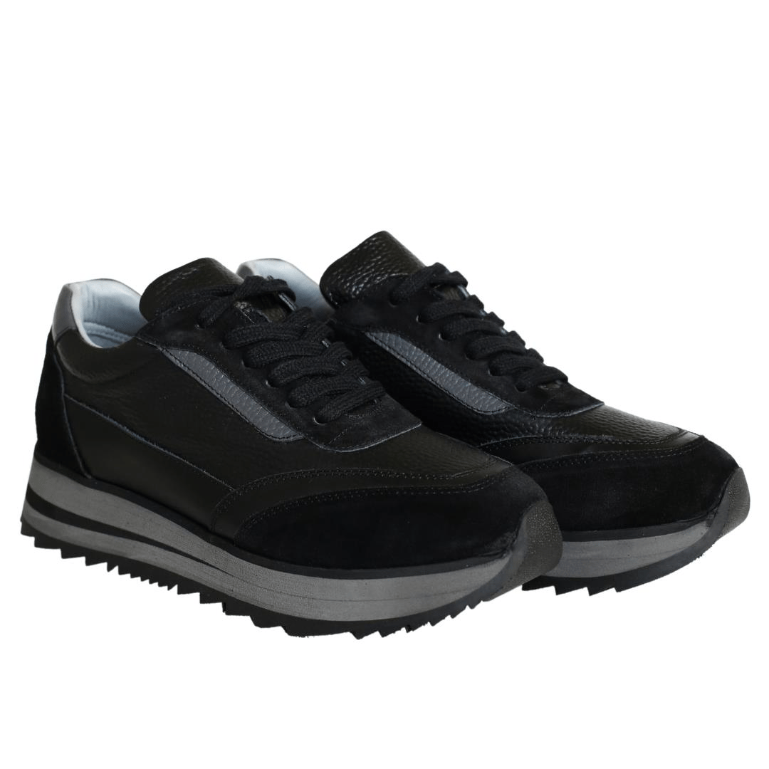 Siyah Kadın Bağcık Detaylı Sneaker