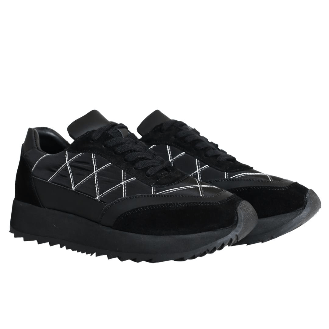Siyah Kadın Bağcık Detaylı Sneaker