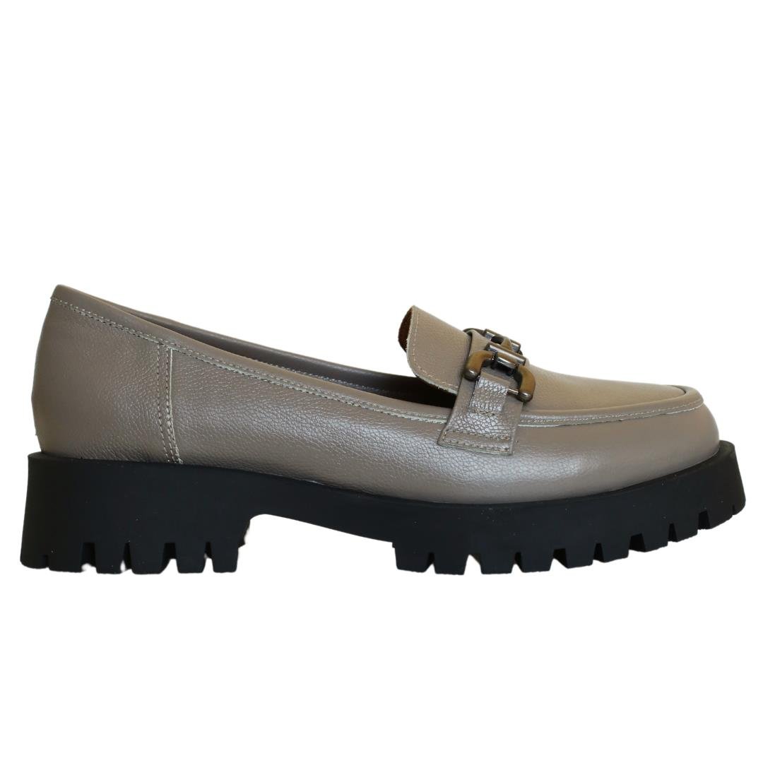 Vizon Deri Kadın Loafer Ayakkabı
