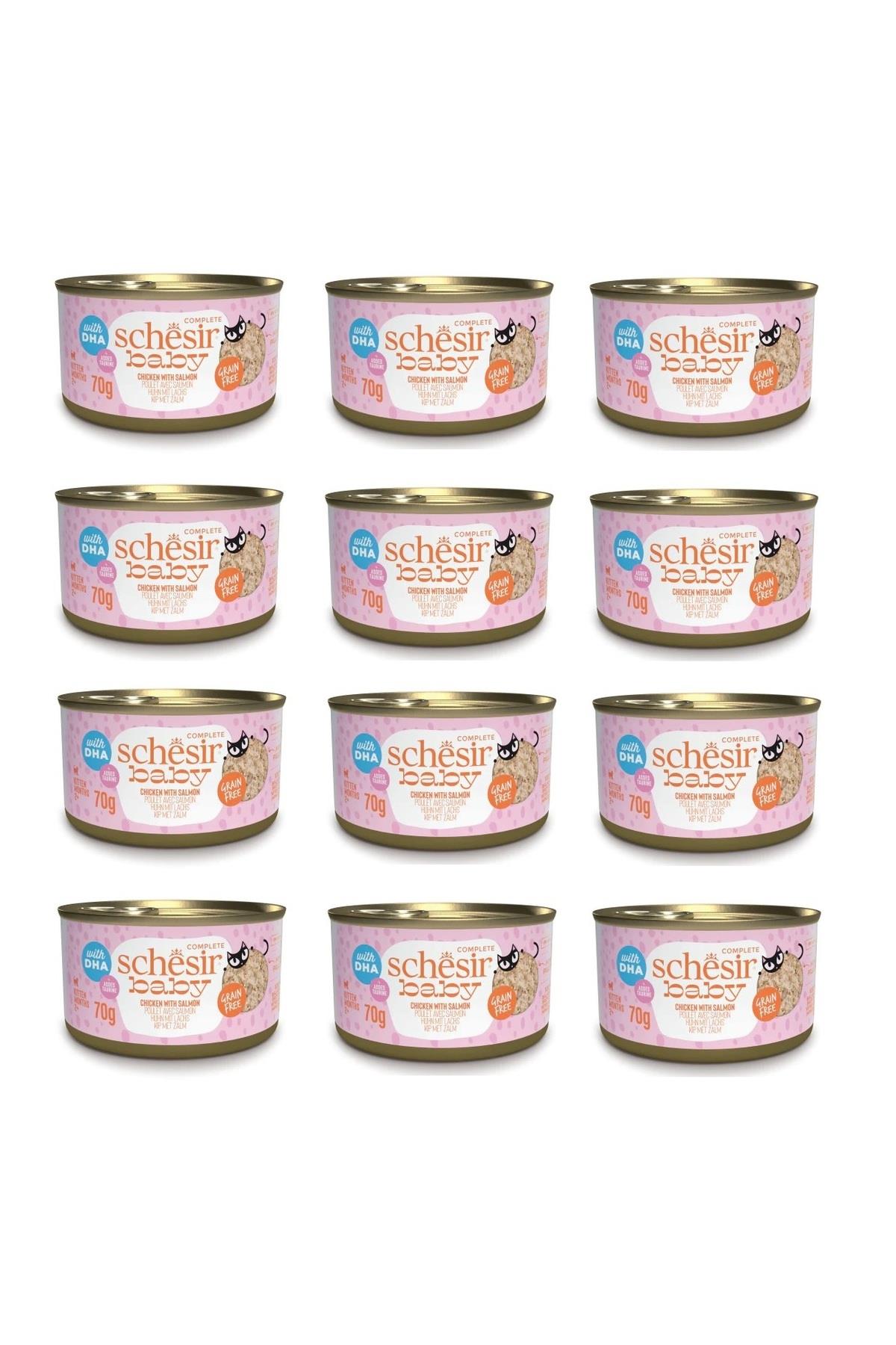 Baby Cat Tavuk ve Somonlu Yavru Kedi Konservesi 70 Gr. X 12 Adet