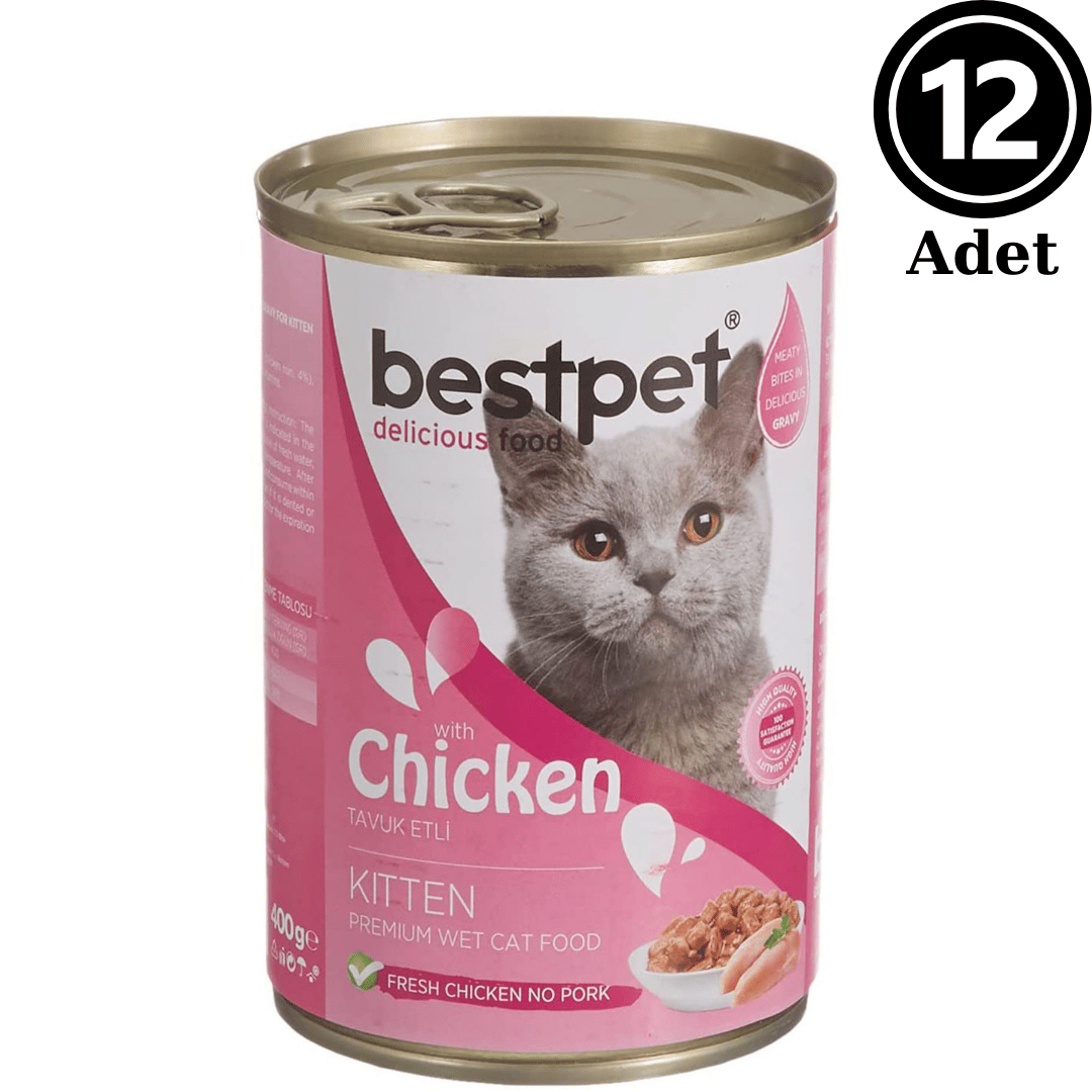 BestPet Tavuklu Yavru Kedi Konservesi 400gr - 12 Adet