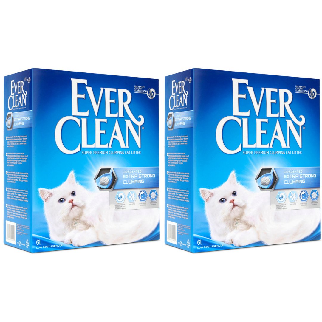 Ever Clean Extra Strength Ekstra Güçlü Kokusuz Topaklanan Kedi Kumu 6lt x2