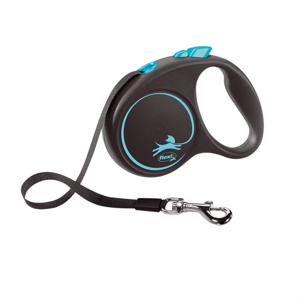 Flexi Black Design Otomatik Şerit Köpek Gezdirme Kayışı 5m [M] (Mavi)