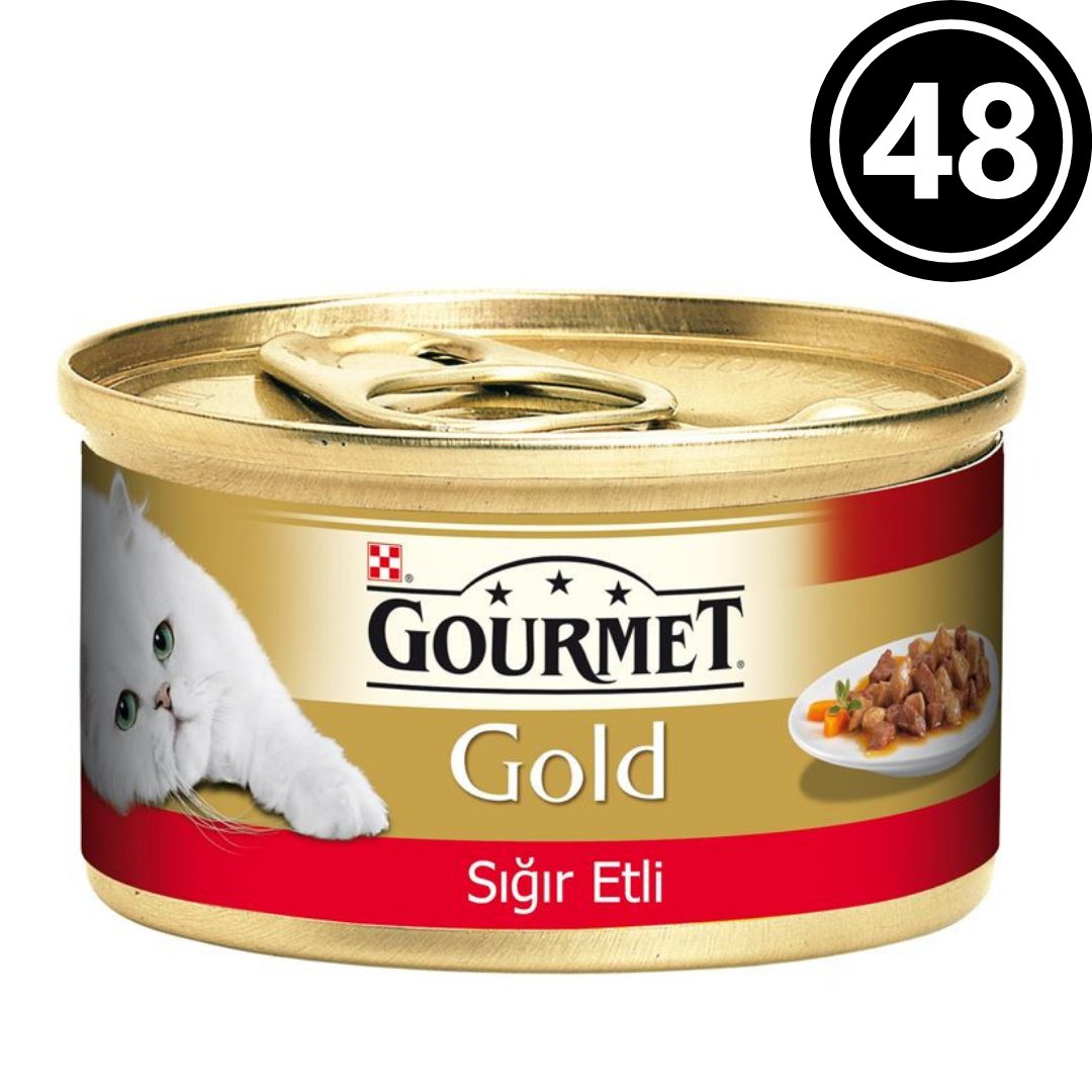 Gourmet Gold Parça Sığır Etli Kedi Konservesi 85gr - 48 Adet