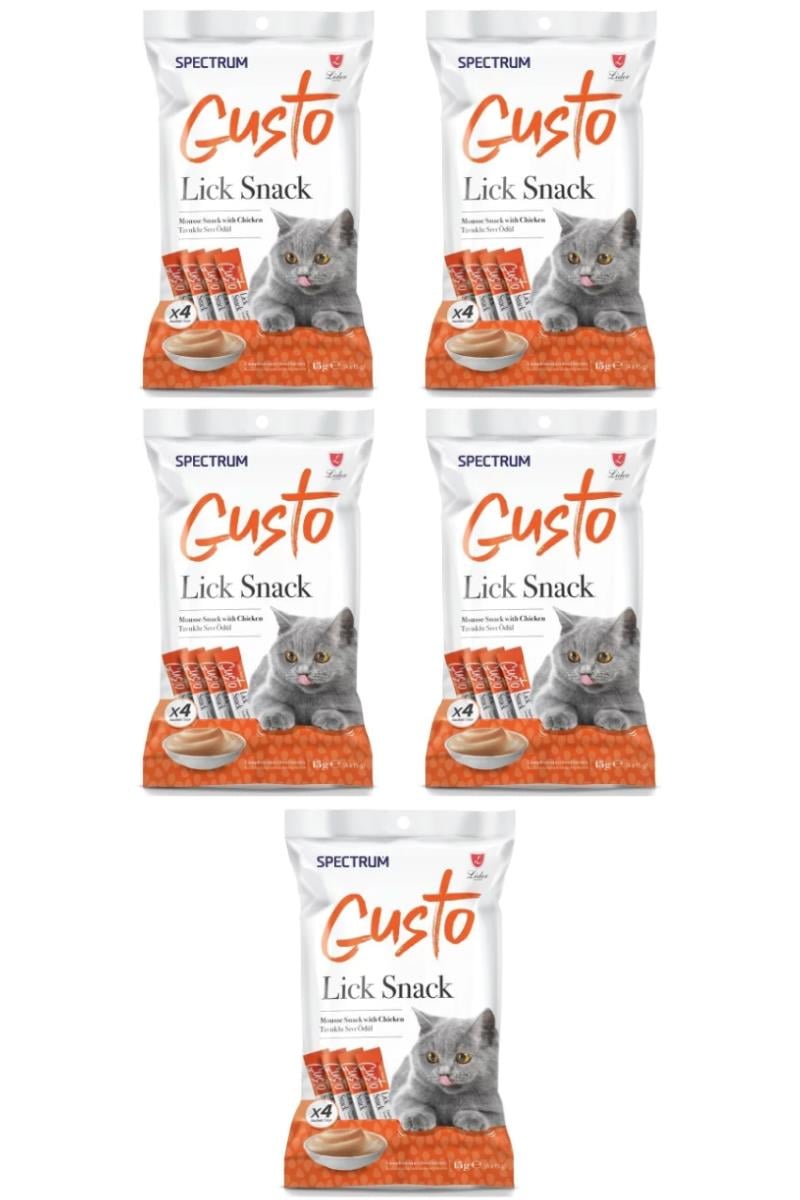 Gusto Lick Snack Tavuk Sıvı Kedi Ödülü 4x15gr - 5 Adet