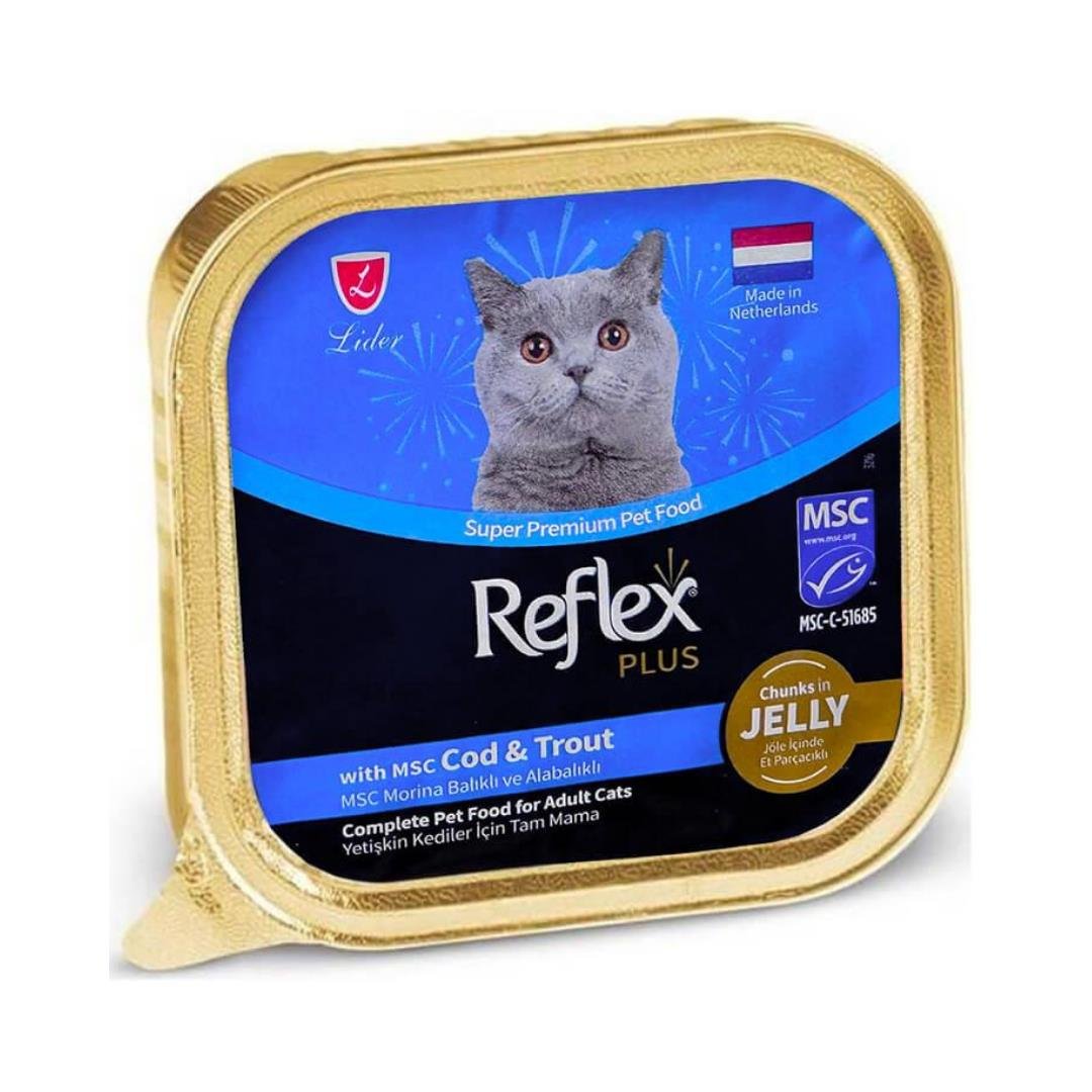 Jöle İçinde Parça Morina ve Alabalıklı Yetişkin Kedi Konservesi 85gr