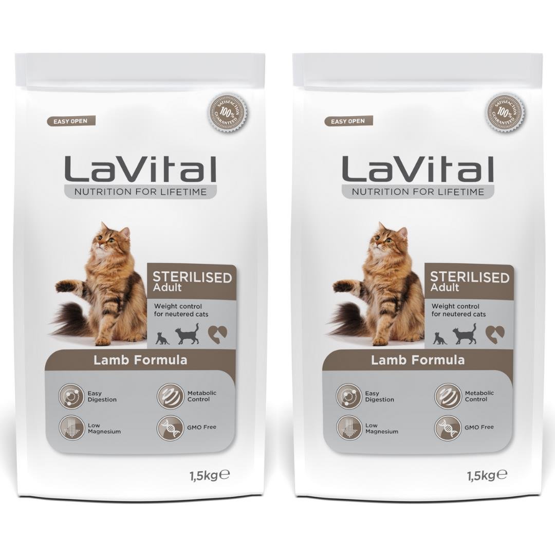 LaVital Kuzulu Premium Kısır Kedi Maması 1.5 Kg 2'li Paket