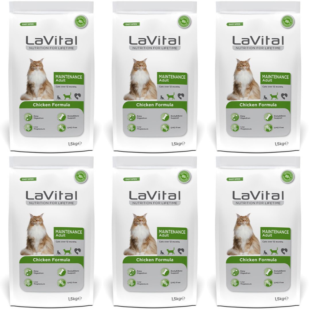 LaVital Maintenance Tavuklu Yetişkin Kedi Maması 1.5kg - 6 Adet