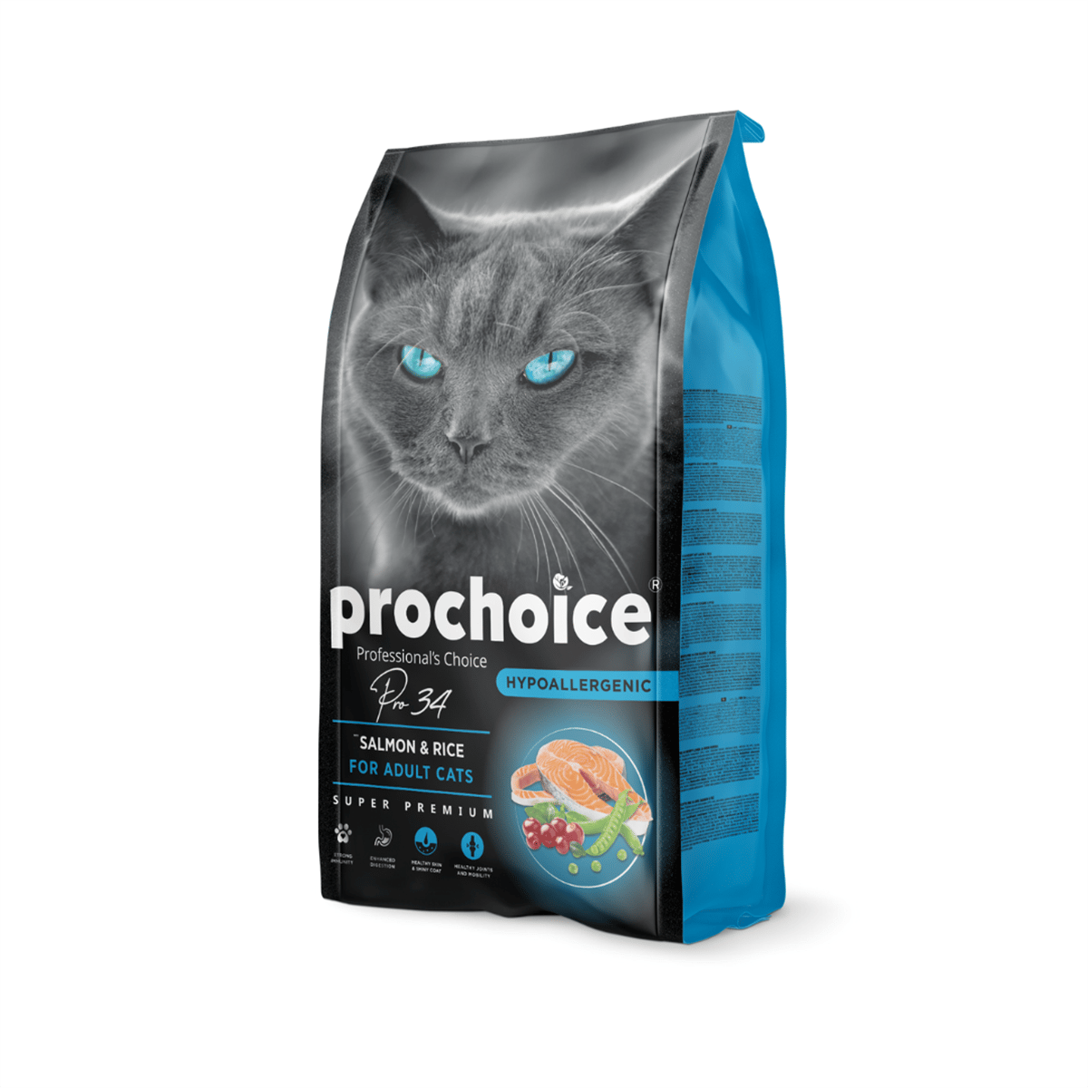 ProChoice 34 Somonlu ve Pirinçli Düşük Tahıllı Yetişkin Kedi Maması 2 Kg