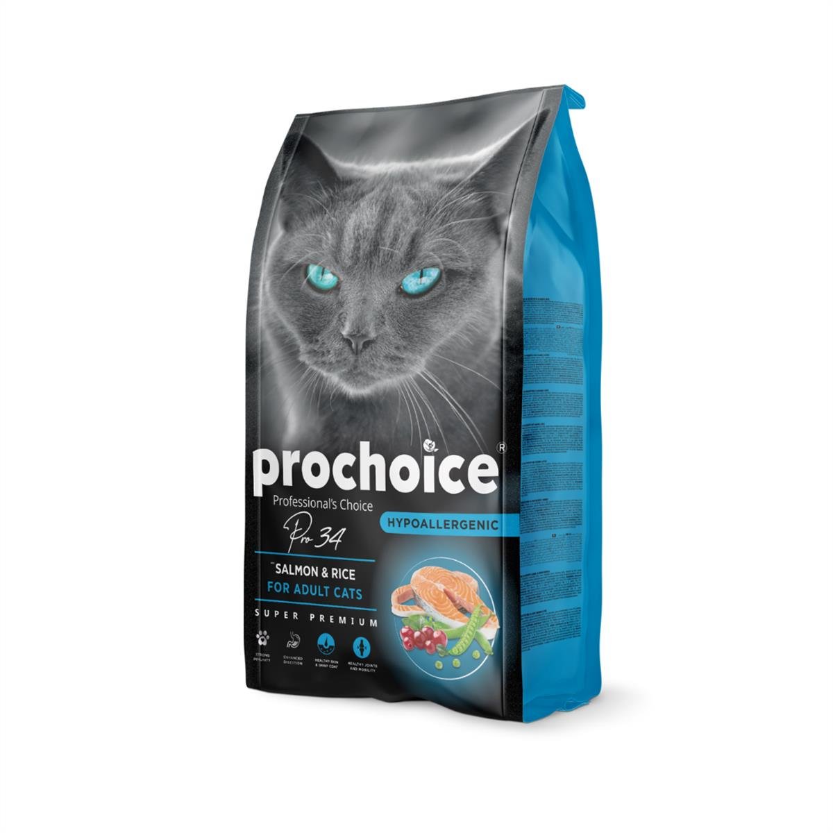 ProChoice 34 Somonlu ve Pirinçli Düşük Tahıllı Yetişkin Kedi Maması 2 Kg