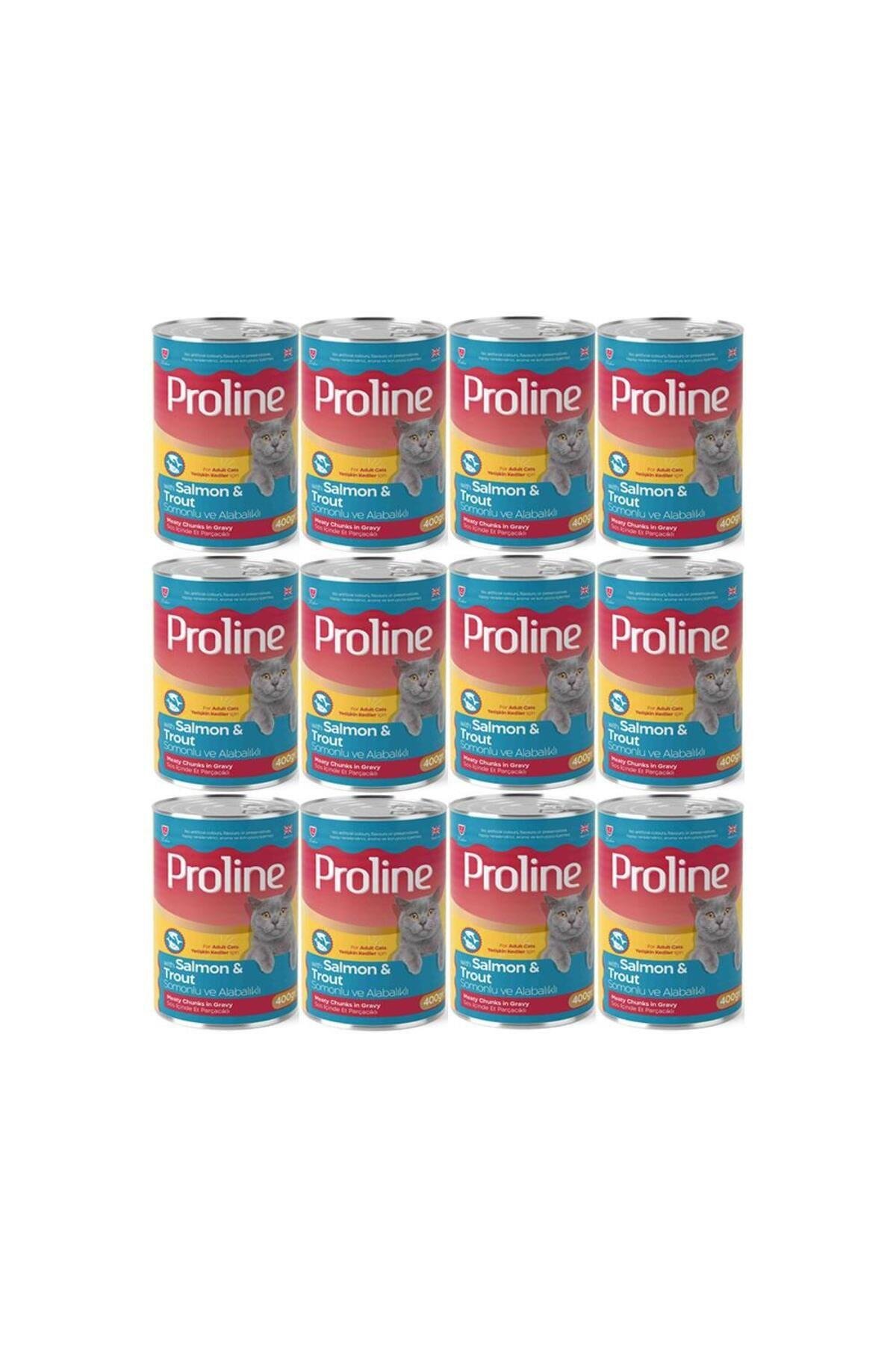 Proline Somonlu ve Alabalıklı Yetişkin Kedi Konservesi 400 Gr*12 Adet