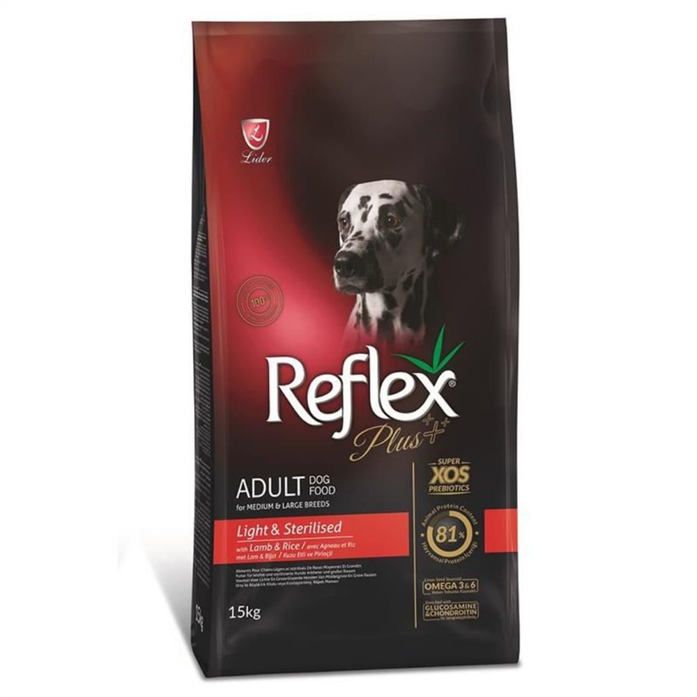 Reflex Plus Light Tüm Irklar için Kuzu Etli ve Pirinçli Kısırlaştırılmış Köpek Maması 15 kg