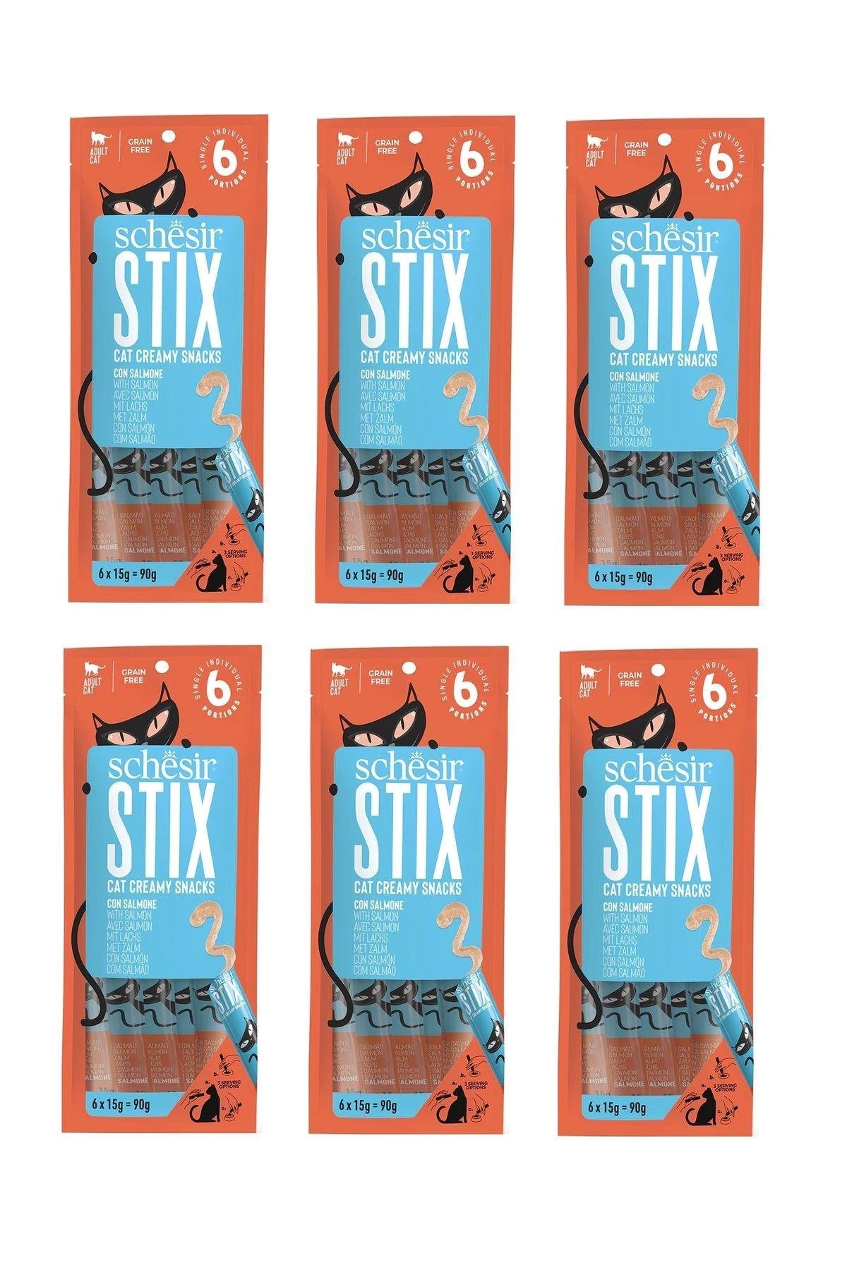 Stix Somonlu Krema Kedi Sıvı Ödülü 6 X 15 Gr. 6 Lı Paket