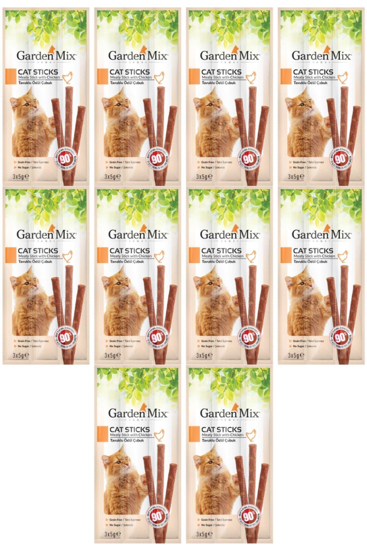 Tavuk Etli Tahılsız Kedi Stick Ödülü 3x5gr - 10 Paket