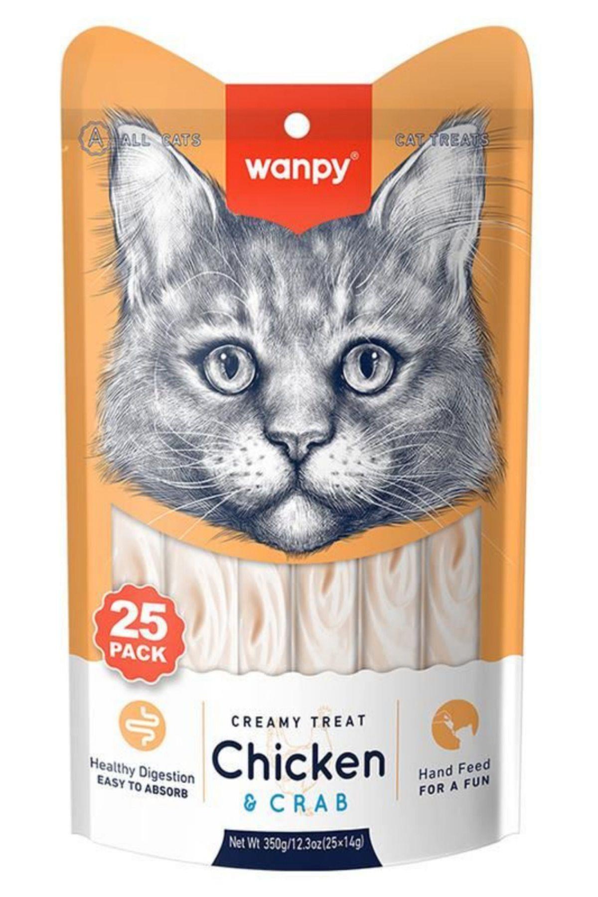 Tavuklu ve Yengeçli Sindirim Sistemi Destekleyici Krema Kedi Ödül Maması 14gr (25'li) - 3 Paket