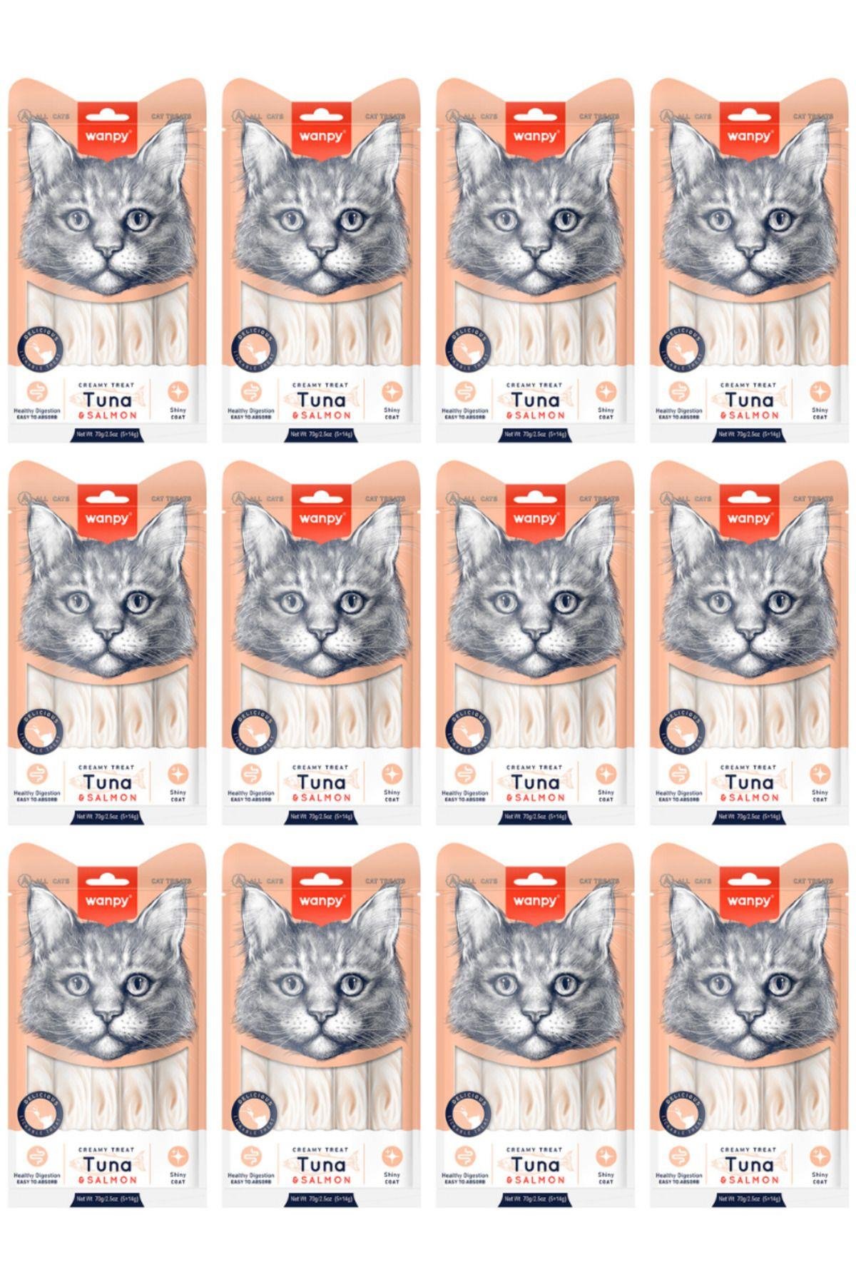 Ton Balığı&Somon Sıvı Kedi Ödül Maması 5x14gr - 12 Paket