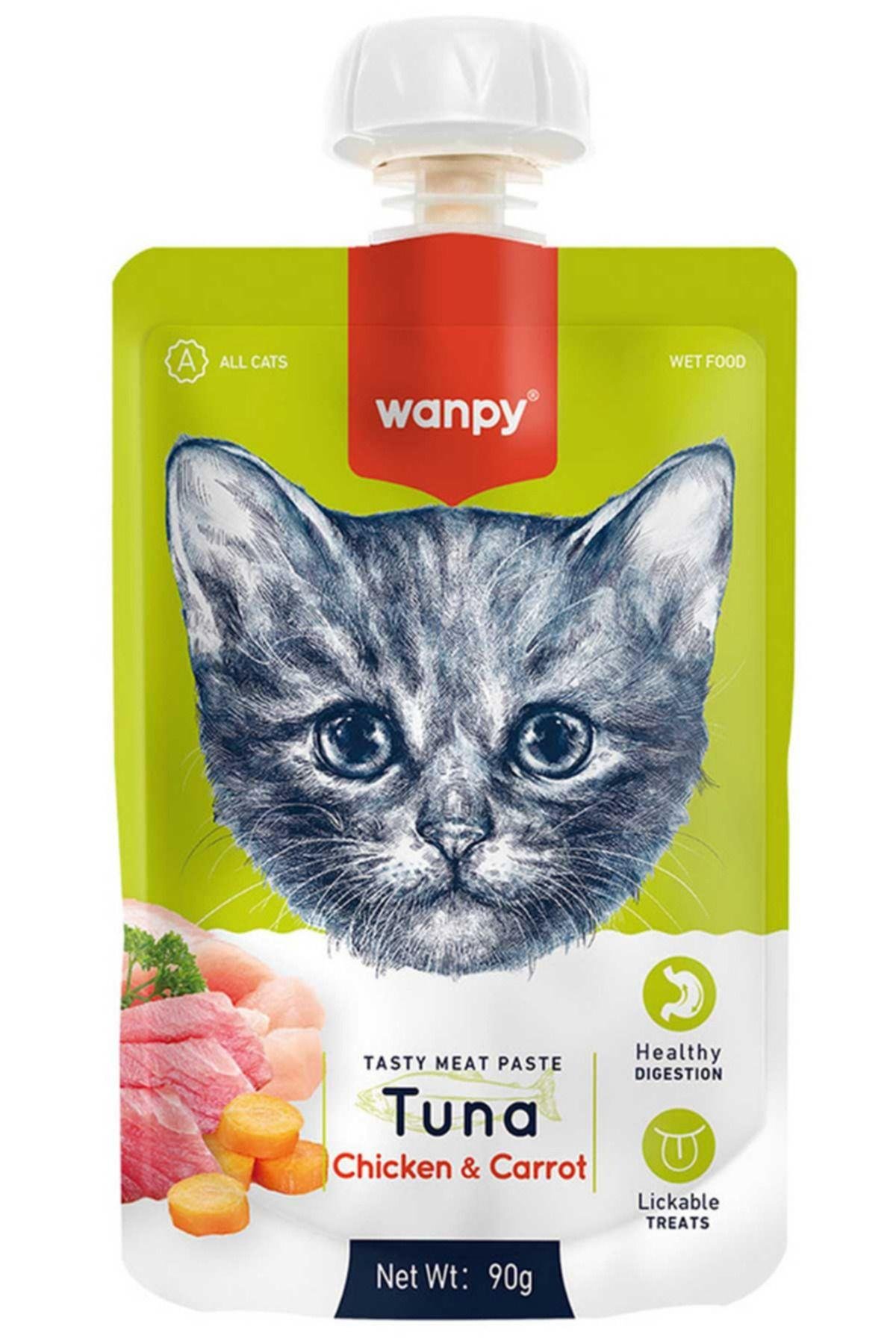Ton Balıklı Tavuklu Ve Havuçlu Ezme Kedi Ödül Maması 90gr - 48 Adet