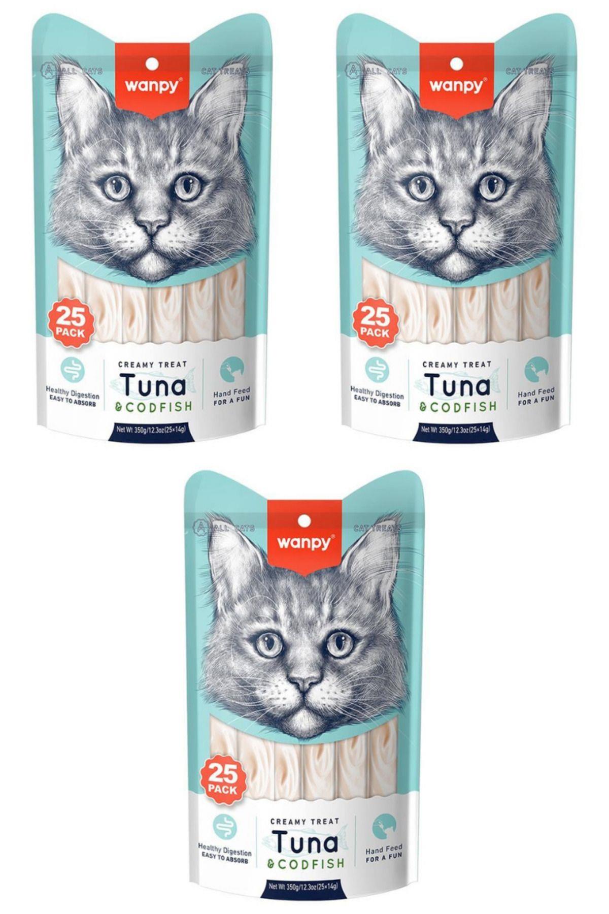 Ton ve Morina Balıklı Sıvı Kedi Ödül Maması 25x14gr - 3 Paket