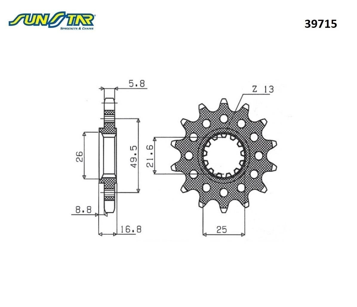 ÖN DİŞLİ / HONDA / XR 650 R / 650cc / (DİŞLİ SAYISI : ORİJİNAL+1) / 2000-2001-2002-2003-2004-2005-2006
