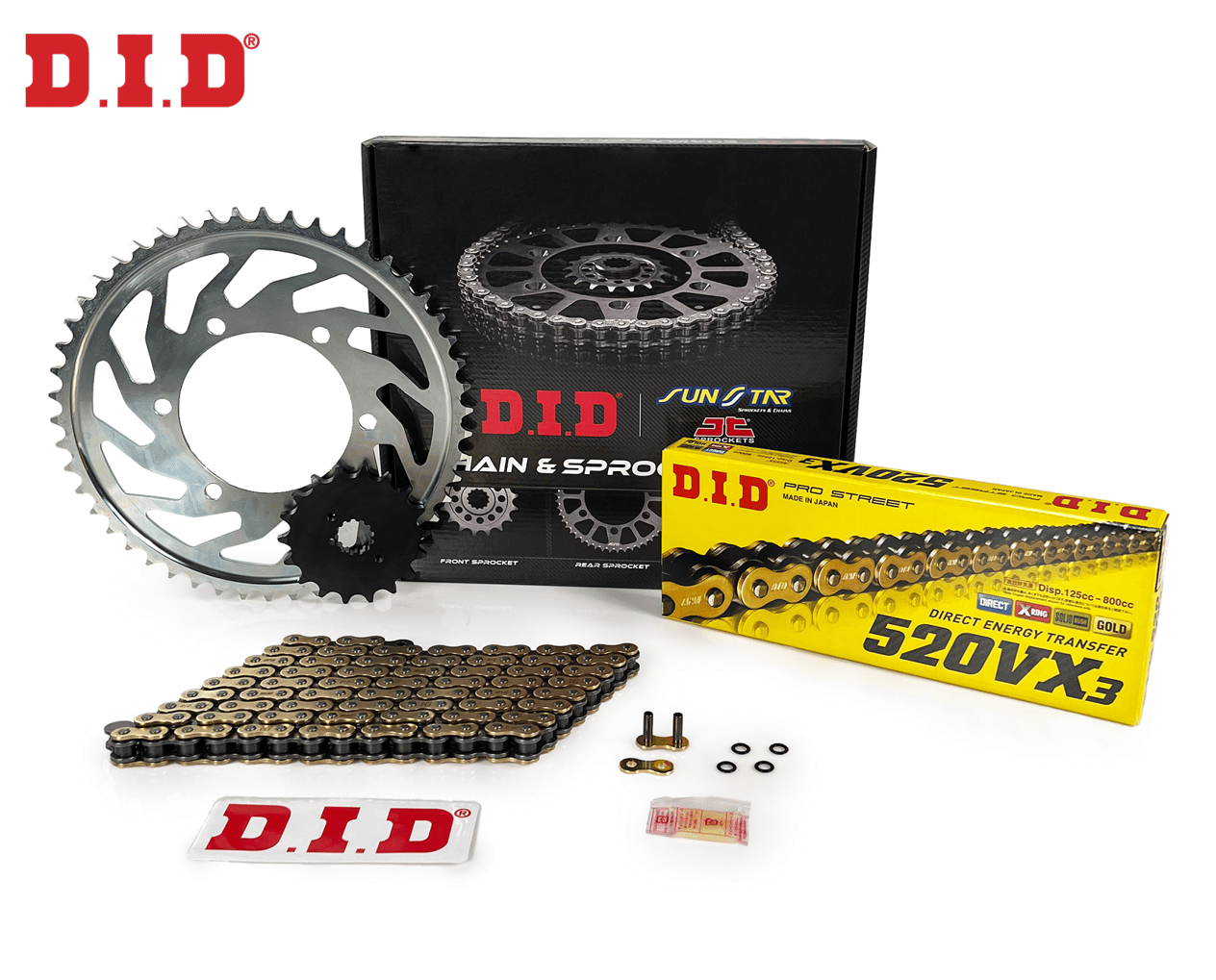 ZİNCİR DİŞLİ SETİ BETA RR 2T ENDURO / RACING (300 cc)  (2013-2016) / ZİNCİR : DID-520VX3 (Gold)-114 / DİŞLİ: JT (13T) - SUNSTAR (49T)