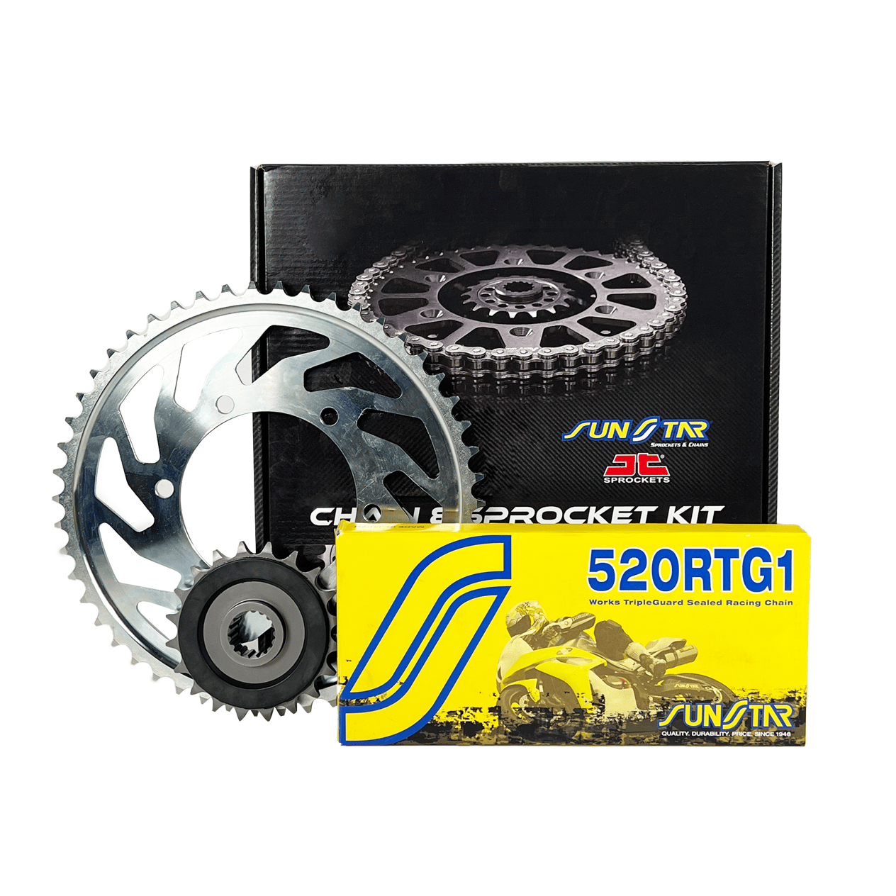 ZİNCİR DİŞLİ SETİ KTM ADVENTURE (250 cc) (2021-2023) / ZİNCİR : SS520RTG1 (Gold)-114 / DİŞLİ :  JT (14T-45T)