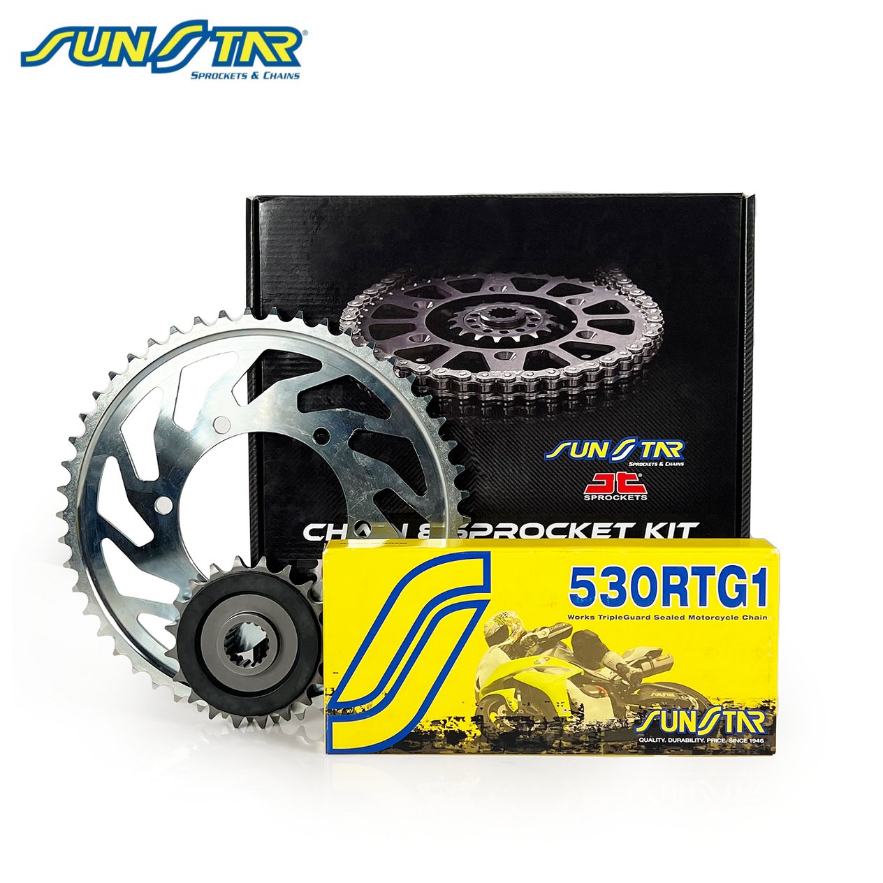 ZİNCİR DİŞLİ SETİ SUZUKI TL S (1000 cc)  (1997-2001) / ZİNCİR : SUNSTAR 530RTG1 (Gold)-104 / DİŞLİ: JT (17T) - SUNSTAR (40T)