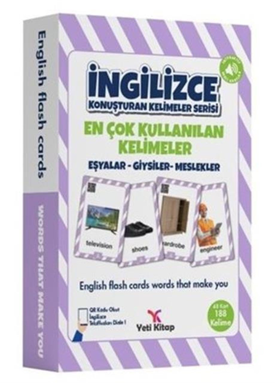 İngilzce Kelime  Kartları Eşyalar-Giysiler-Meslekler