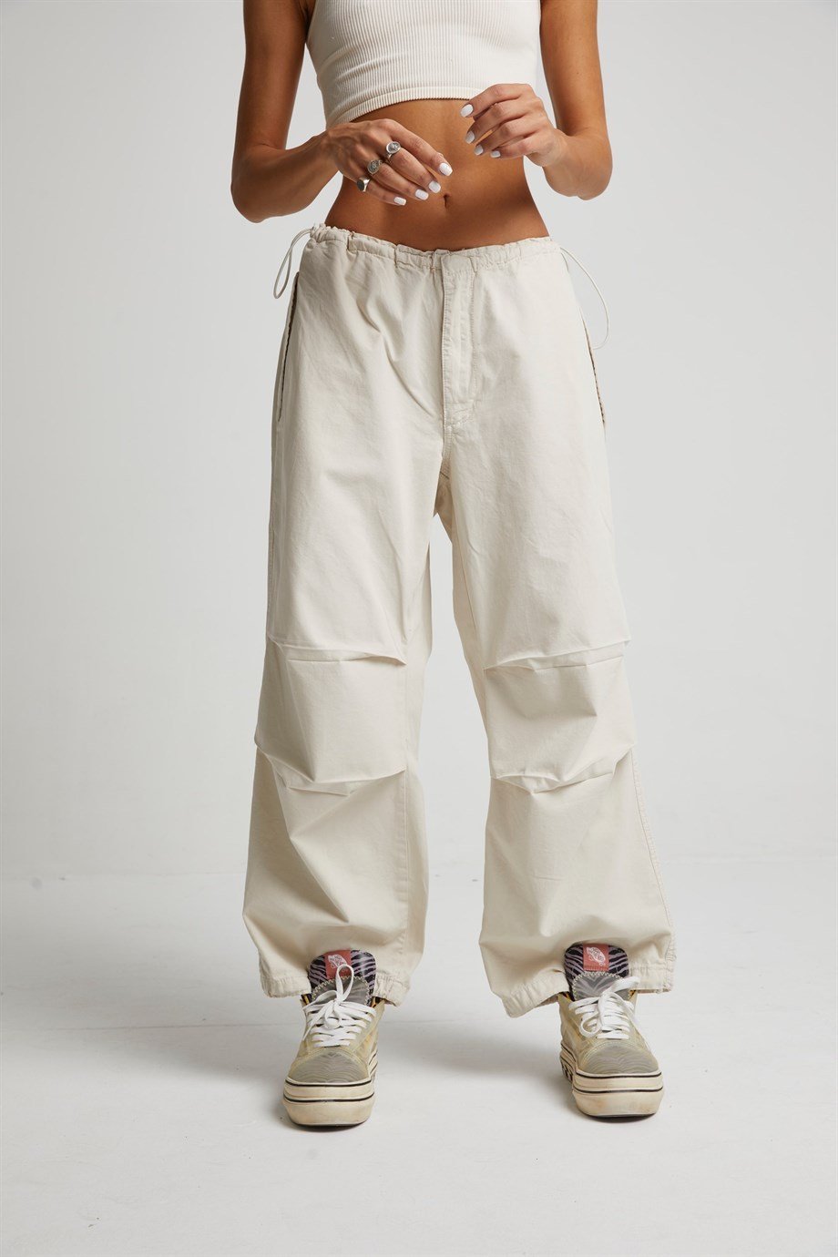 Bej Baggy Pantolon