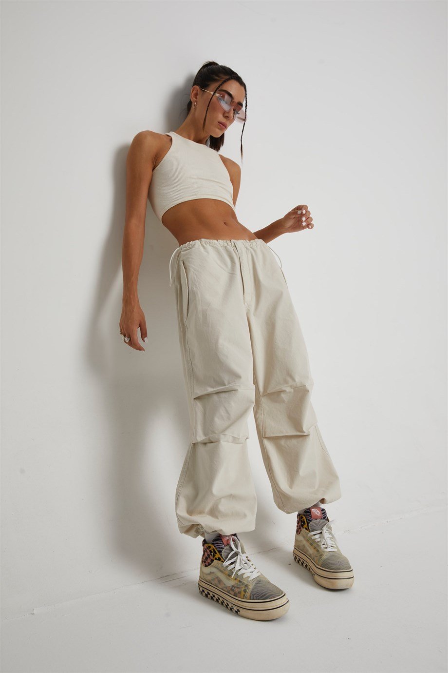 Bej Baggy Pantolon