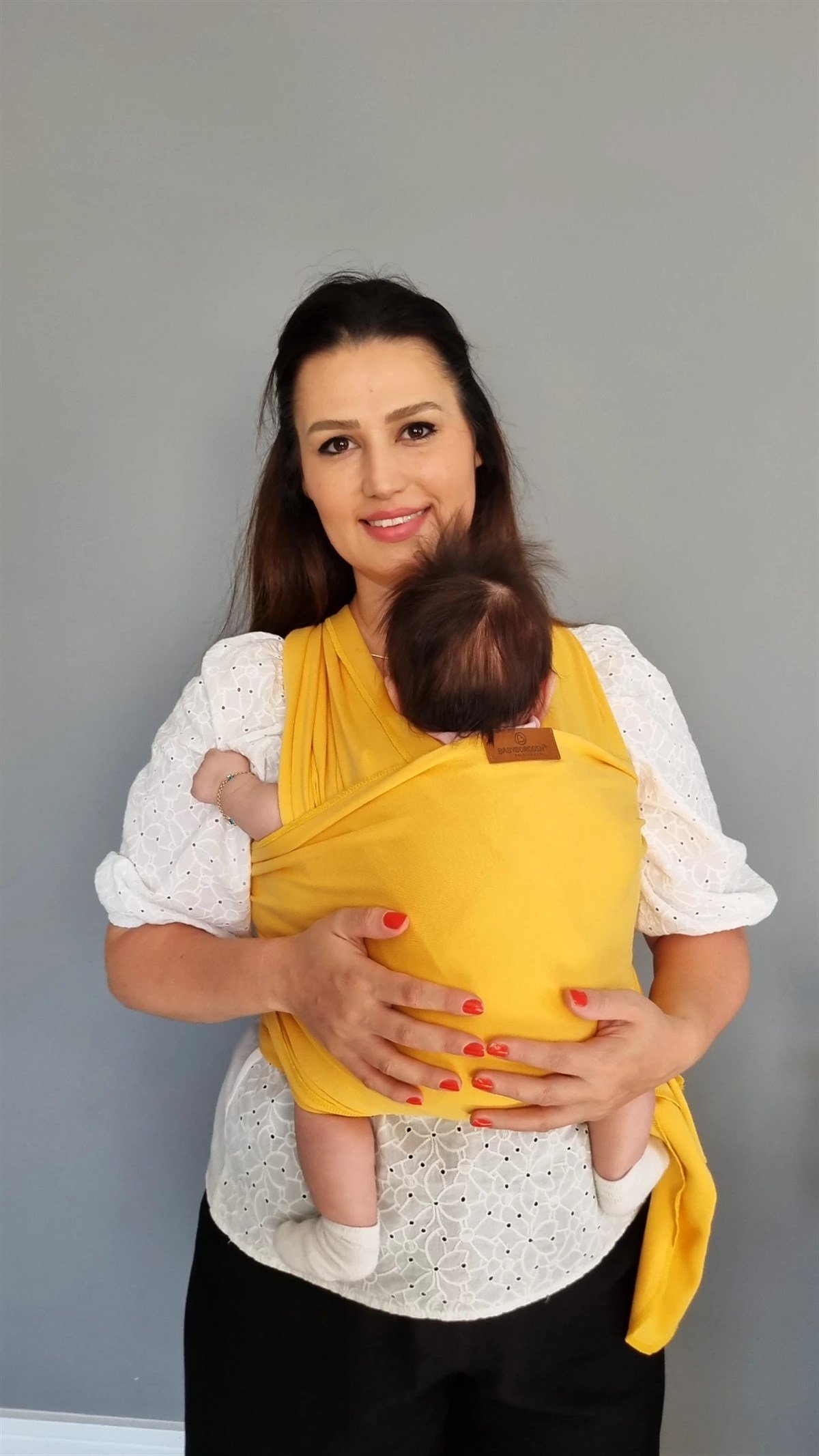 Esnek Sling  Kavuniçi- Bebek Taşıma Şalı- %100 Pamuklu Yumuşak Doku -Kese ve Bere Hediyeli