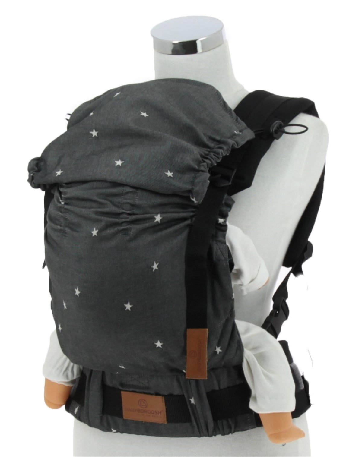 New Age Büyüyen Yenidoğan Ergonomik Bebek Kangurusu- Oeko Tex (STARS BLACK)