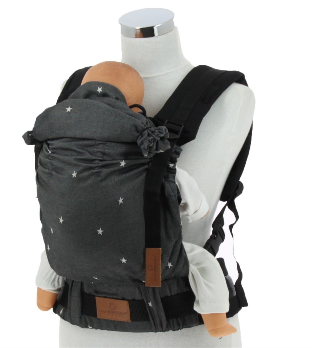 New Age Büyüyen Yenidoğan Ergonomik Bebek Kangurusu- Oeko Tex (STARS BLACK)