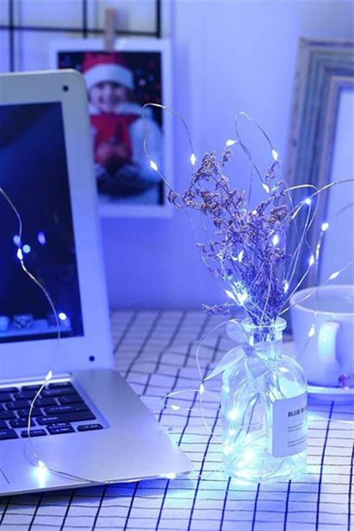 BUFFER® Pilli 5 metre Dekoratif Peri Led Beyaz Aydınlatma Süsleme Lambası