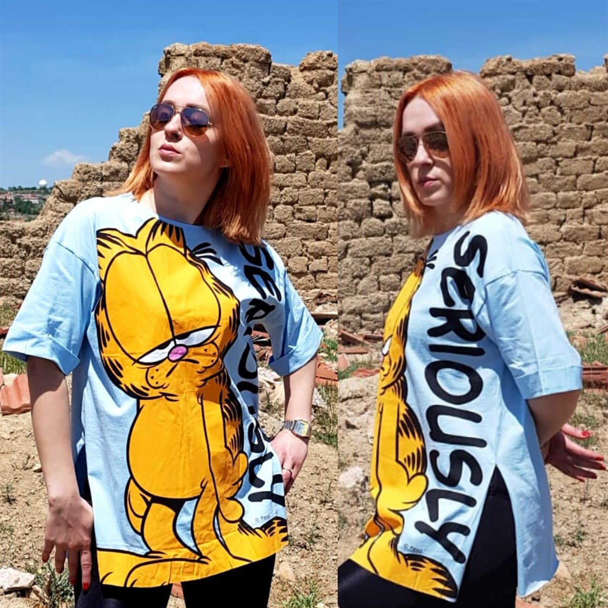 GARFIELD BASKILI T-SHİRT