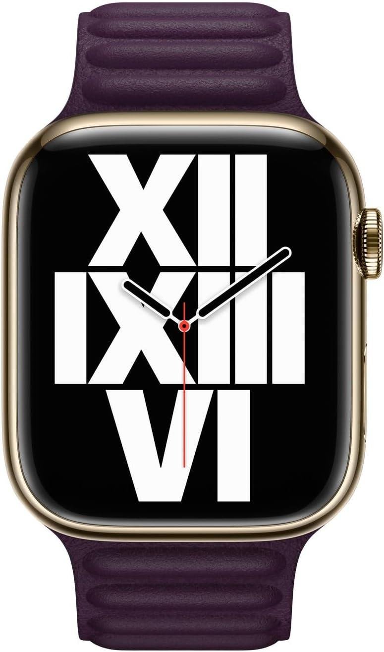  Apple Watch 41 mm Toprak Kırmızısı Baklalı Model Deri Kayış - M/L