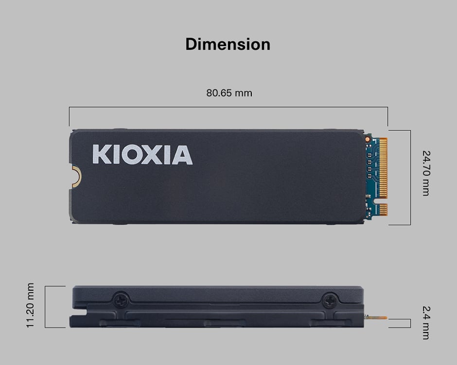 Kioxia PCIe M2 4TB Exceria Heatsink 6200/4800