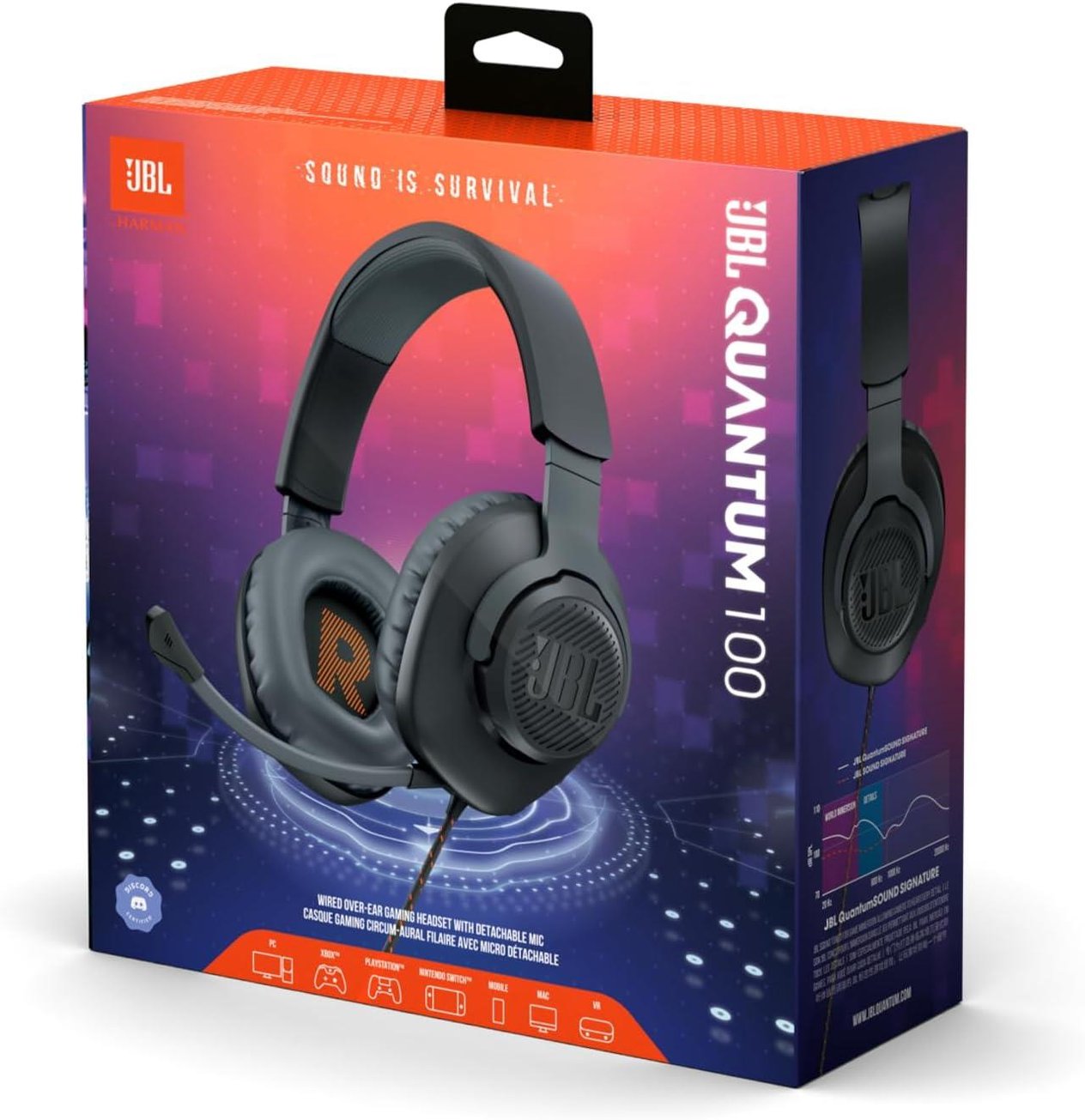 JBL Quantum 100 Gaming Kulaklık Kablolu Siyah Jb.jblquantum100blk