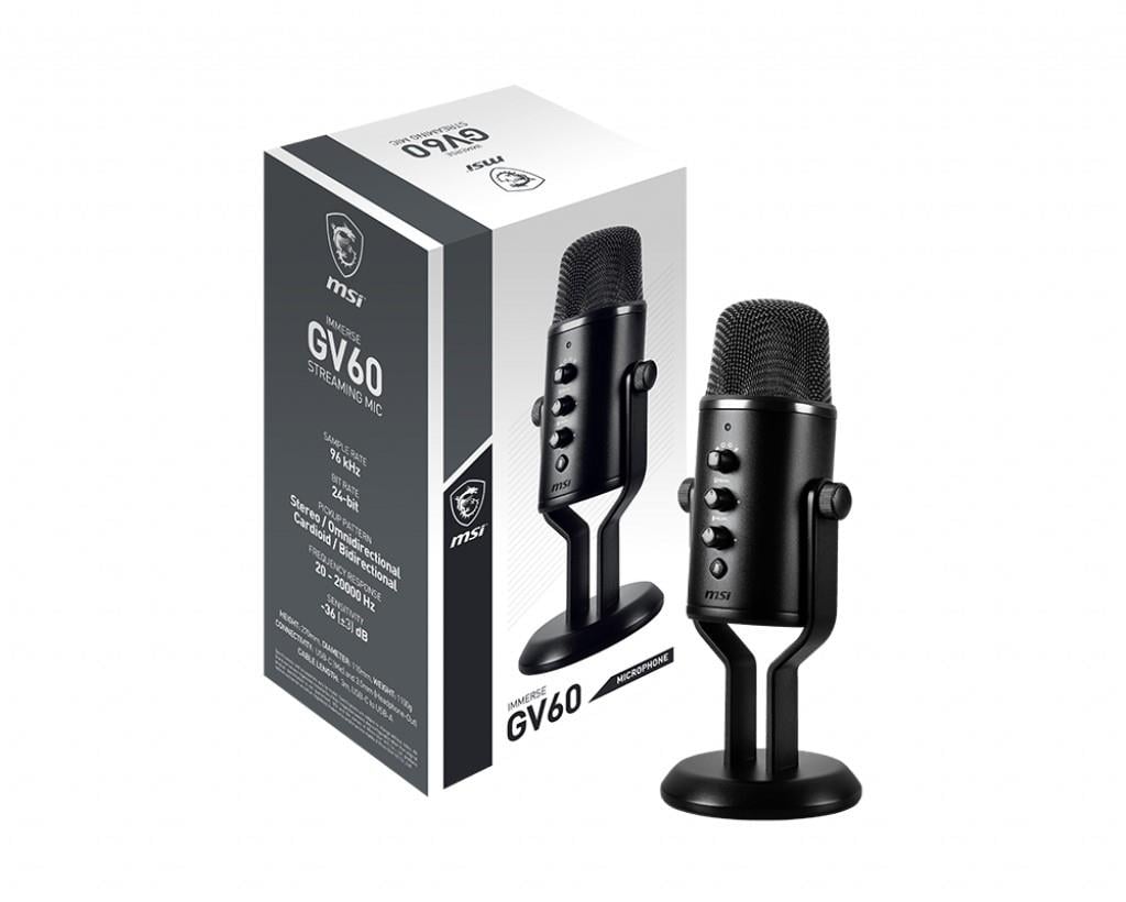 MSI GG IMMERSE GV60 STREAMING MIC YAYINCI MIKROFONU 24BİT/96KHZ SARKI SOYLEME PODCAST ROPORTAJ TOPLANTI VE OYUN YAYINLARI ICIN 4 FAR
