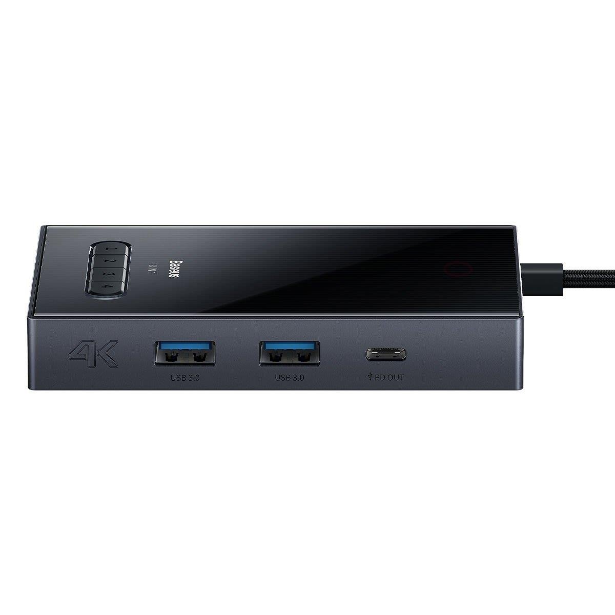 Baseus Pioneer Joy 8 in 1 Multifonksiyonal Type-C Hub Dock Station -Gri