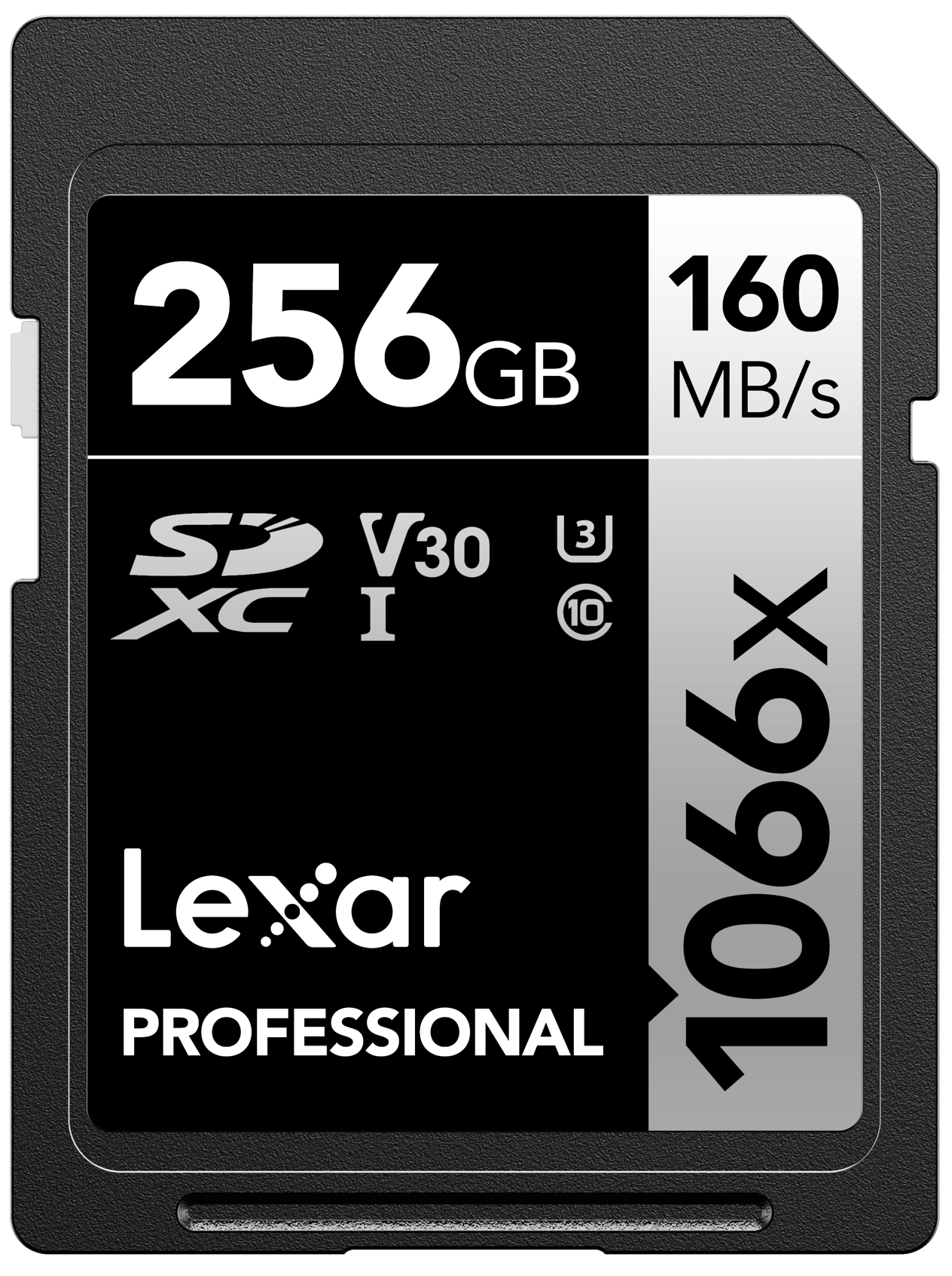 LEXAR 256GB LSD1066256G-BNNNG SD PROFESSIONAL 1066X SDXC UHS-I CARDS UP TO 160MB/S READ 120MB/S WRITE C10 V30 U3
