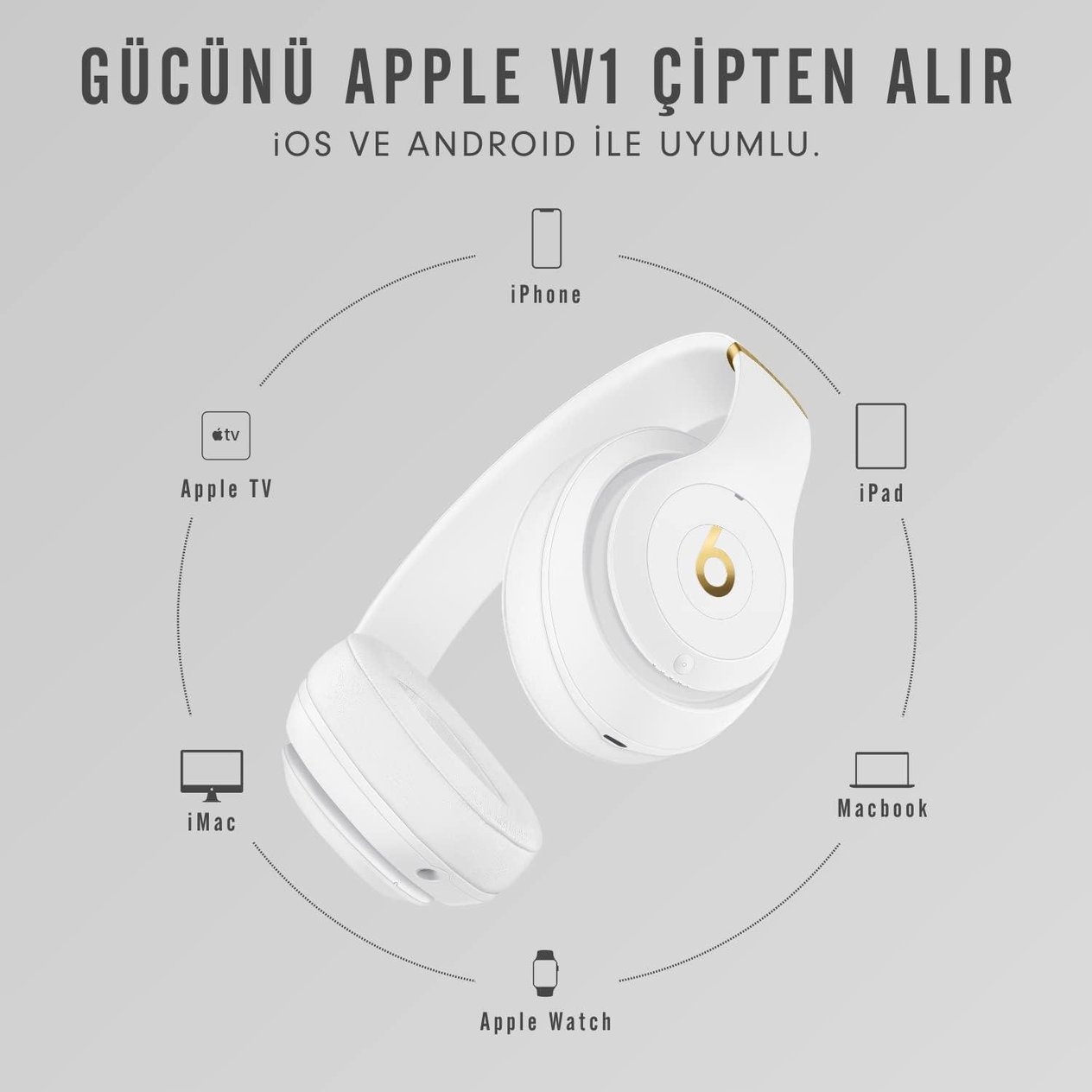 Beats Studio 3 MX3Y2EE/A ANC Beyaz Kulak Üstü Bluetooth Kulaklık