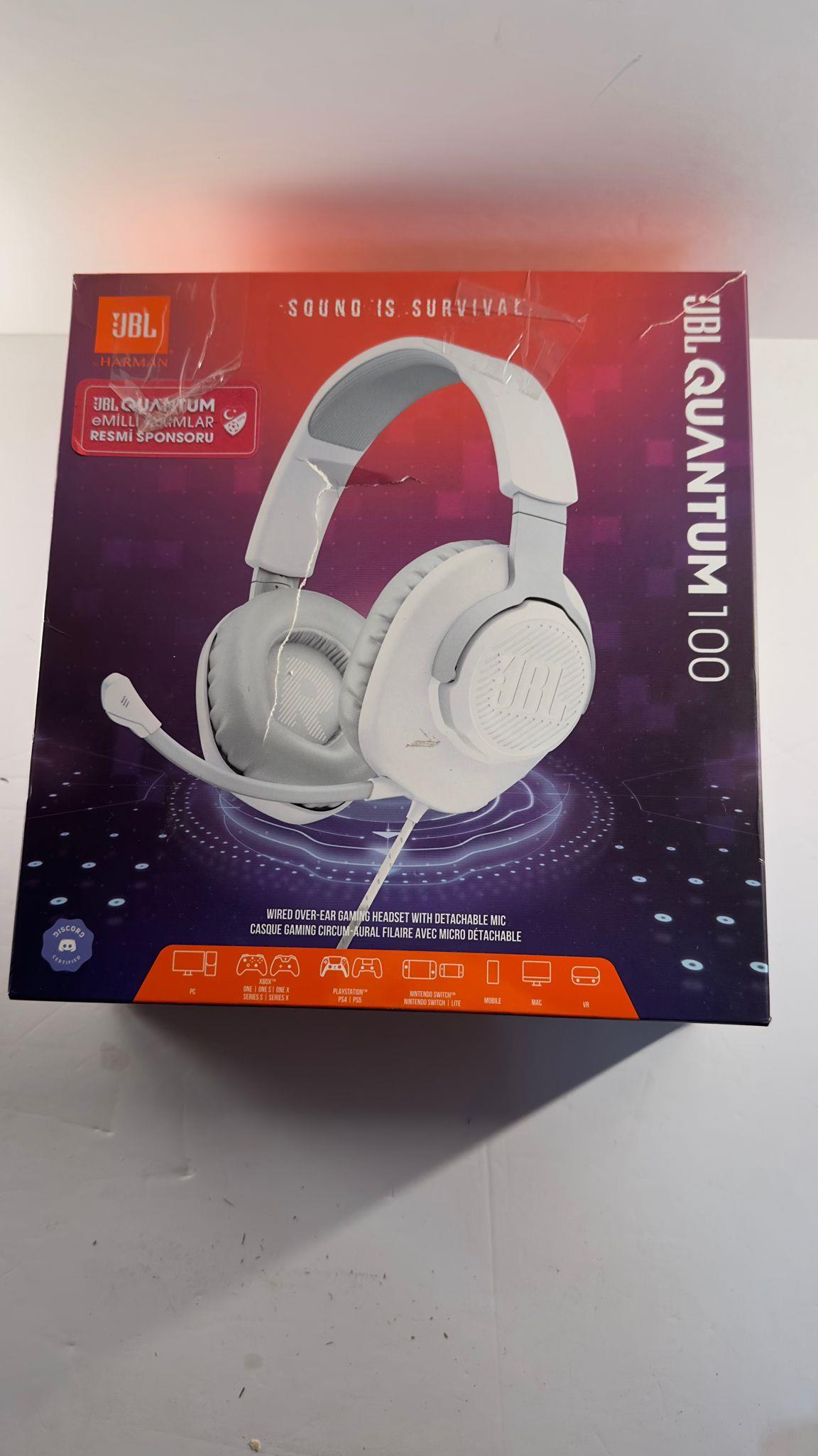 OUTLET JBL Quantum 100 Gaming Kulaklık Kablolu - Beyaz