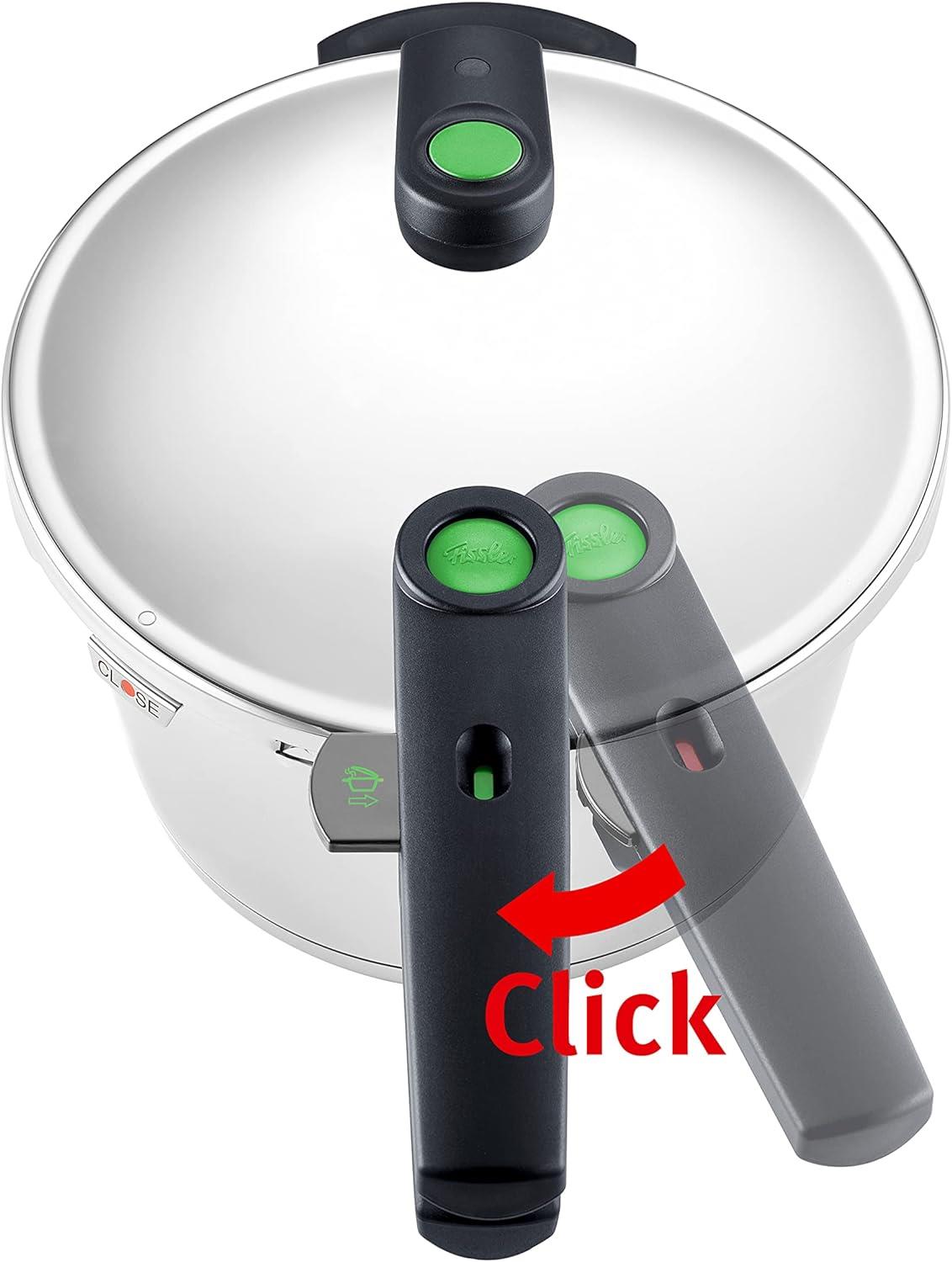 Fissler Vitaquick Green/Düdüklü Tencere Seti, 5 Parçalı (6 l - Ø 22 cm & Hızlı Kızartma Tavası 3,5 l - Ø 22 cm) Metal Kapak, Cam Kapak, Ek - İndüksiyon